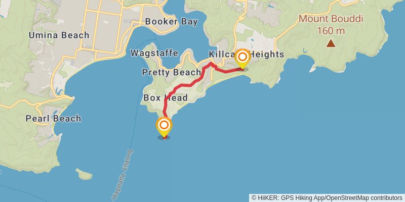 Bouddi Ridge and Coastal Walk spur 1 Map