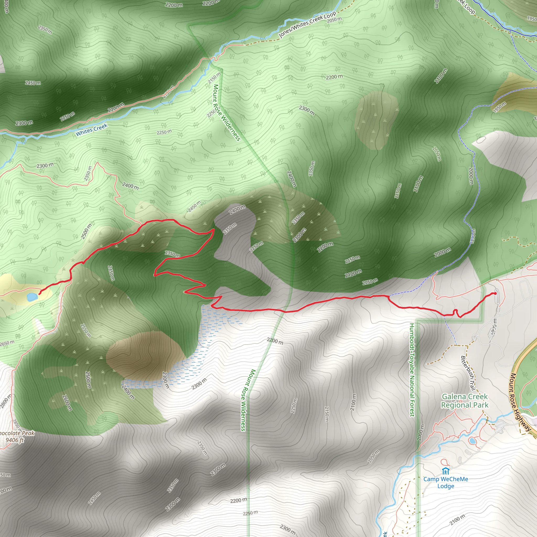 Church's Pond via Jones-Whites Creek mobile static map