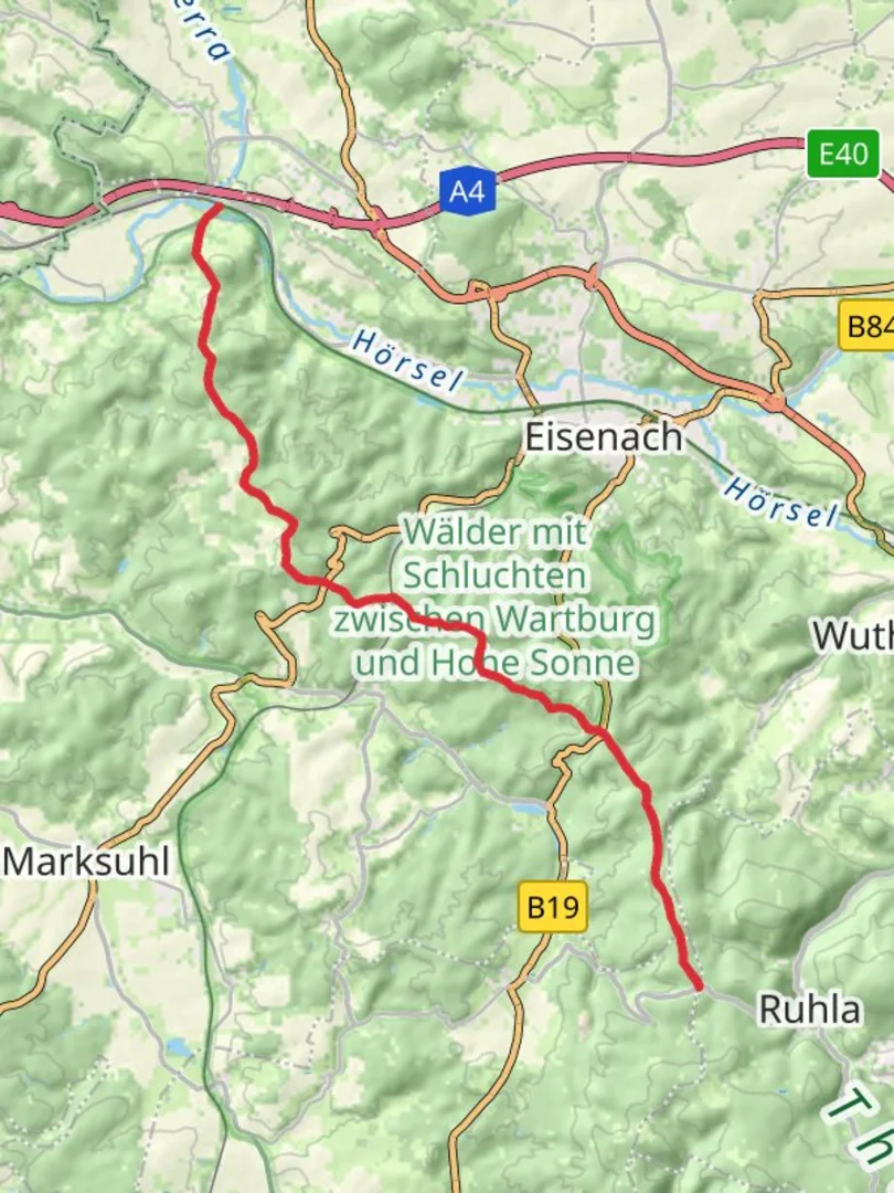 An image depicting the trail Horschel to Hubertushaus Walk and its surrounding area.