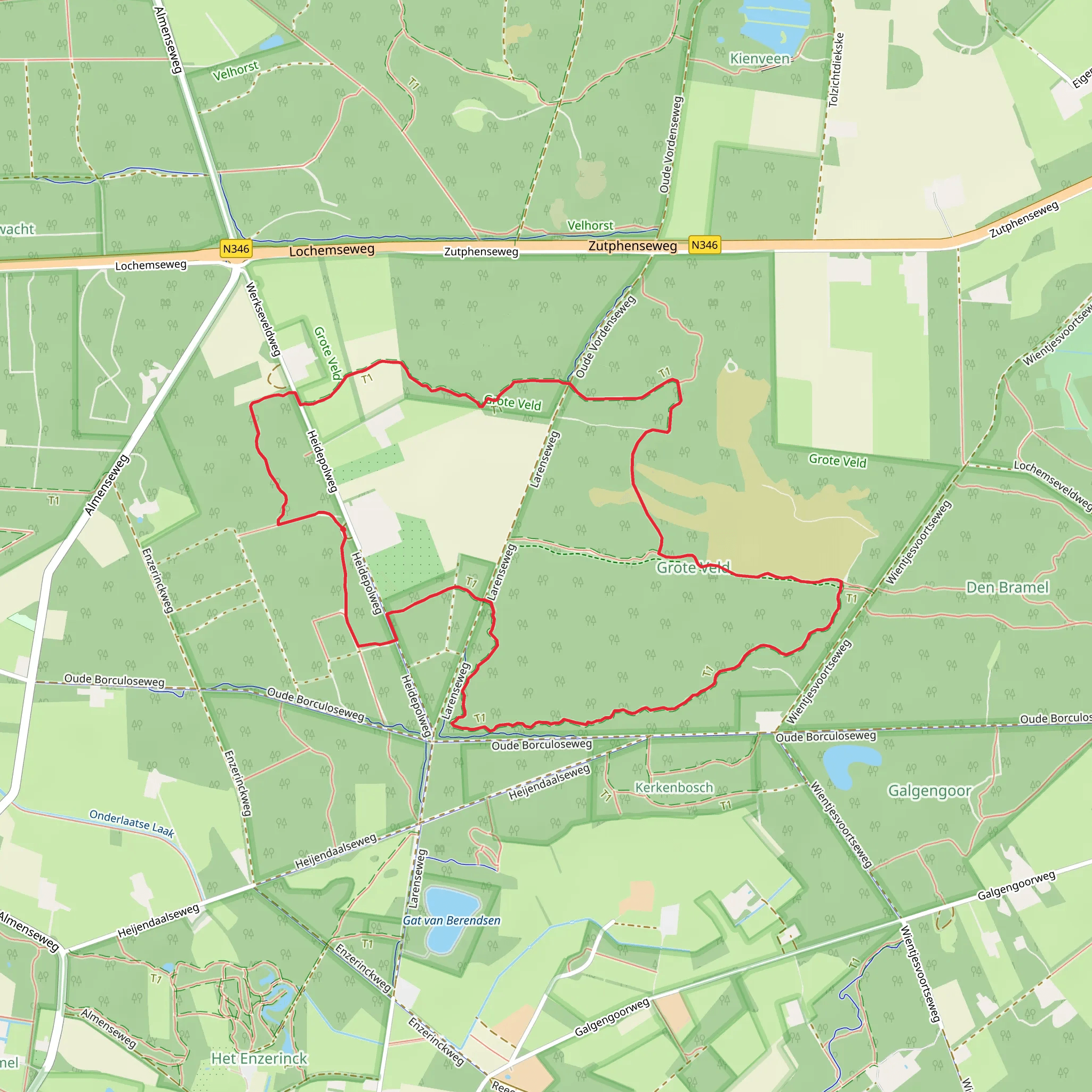 Grote Veld via Heide Route mobile static map