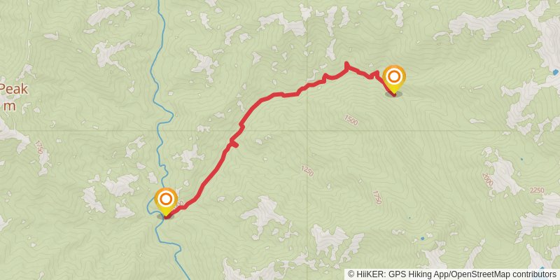 Bear Valley Meadow via North Fork Trail stage 2 Map