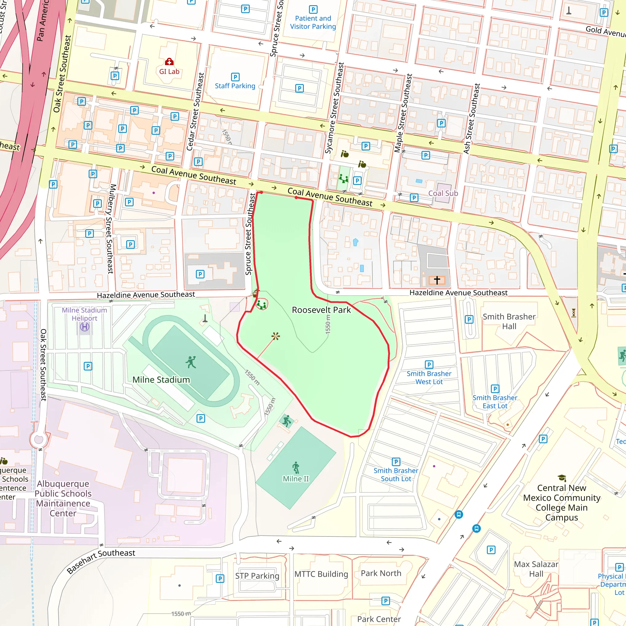 Roosevelt Park Loop mobile static map