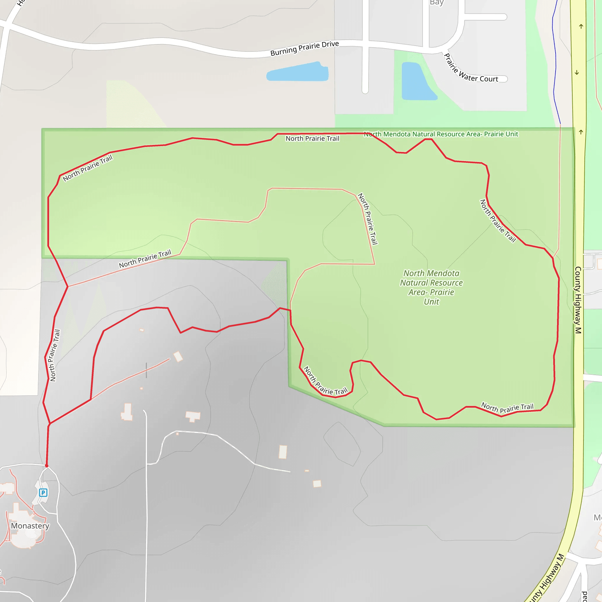North Prairie Loop Trail mobile static map