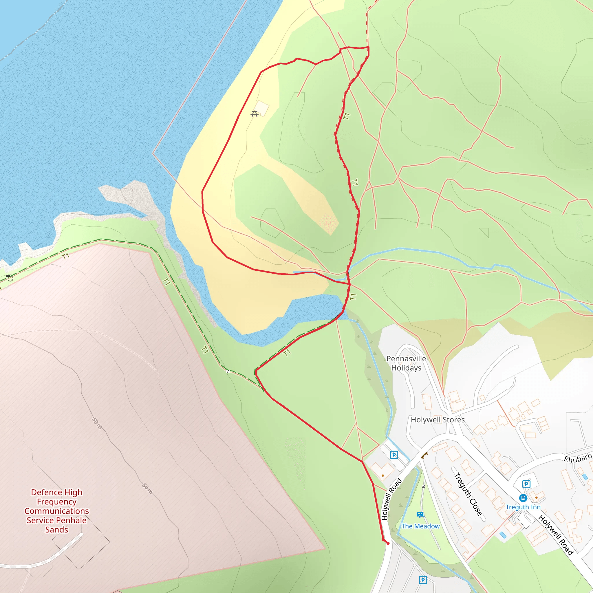 Beach Walk at Holywell mobile static map