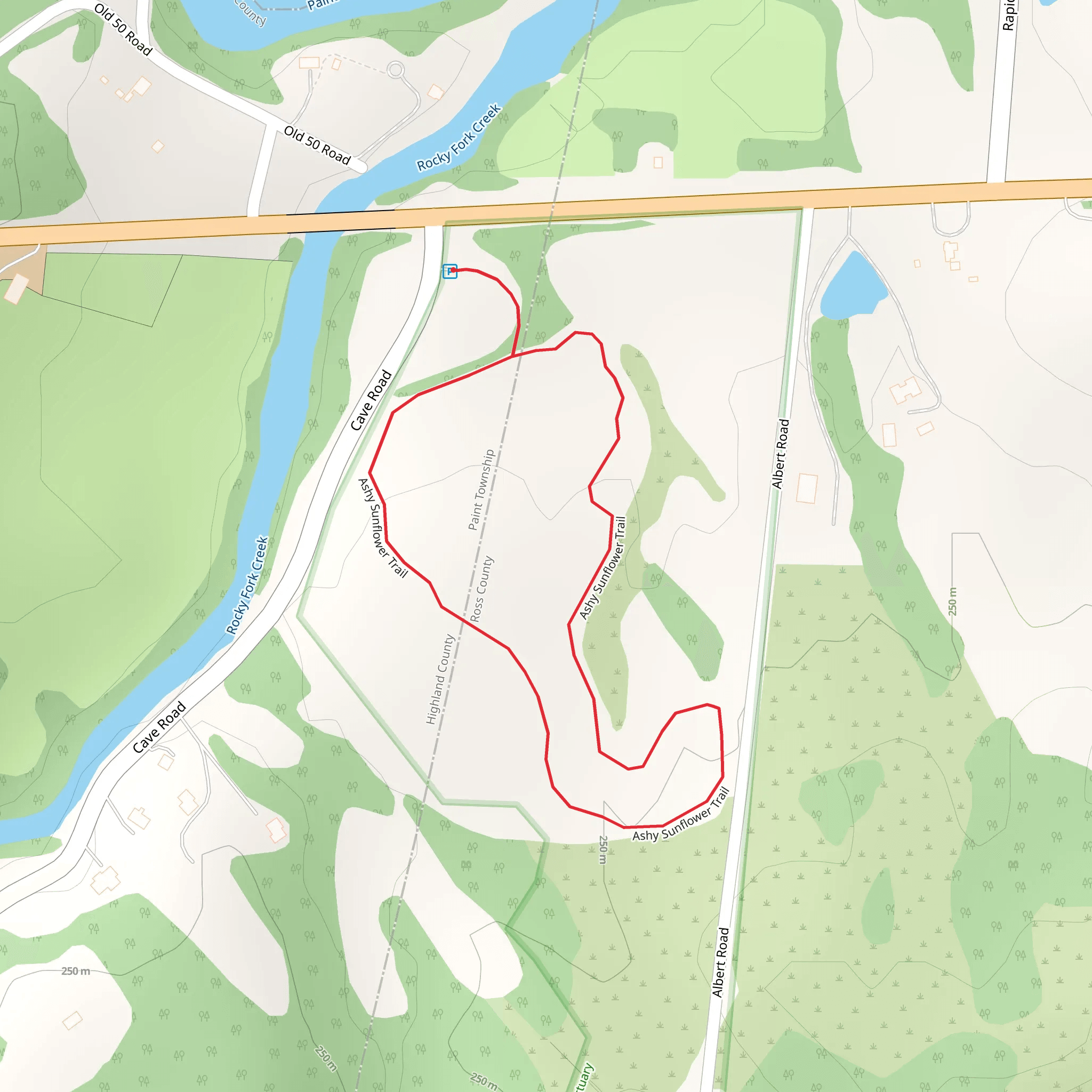 Ashy Sunflower Loop Trail mobile static map