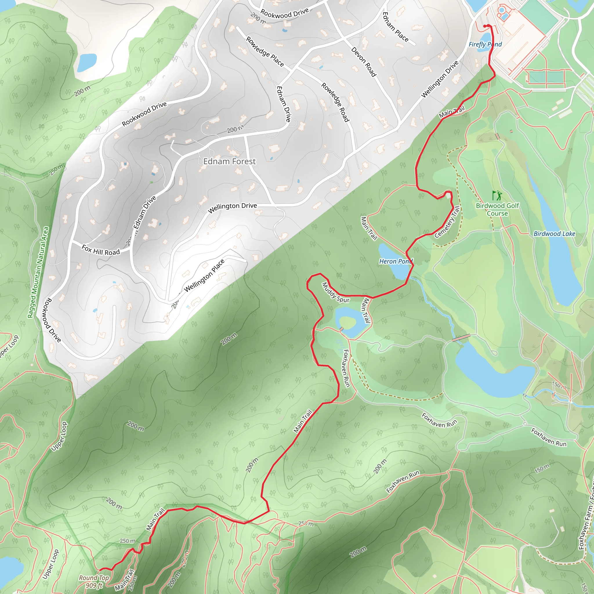 Round Top from Wellington Road mobile static map