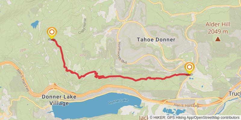 Donner Lake Rim Trail stage 2 Map