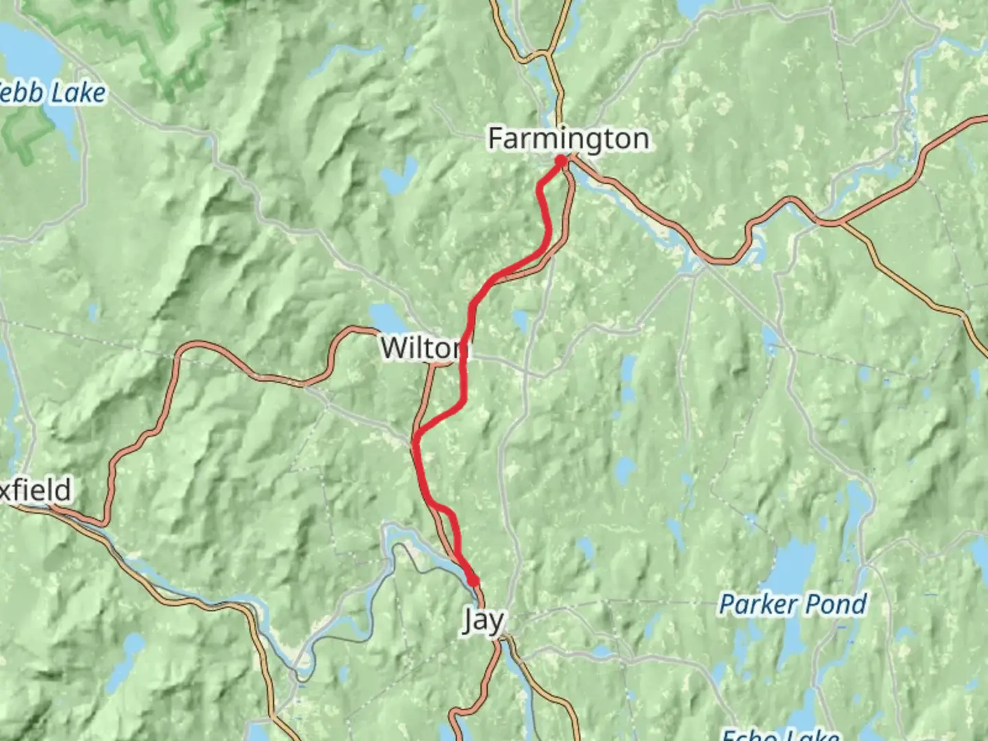 An image depicting the trail Whistle Stop Trail and its surrounding area.