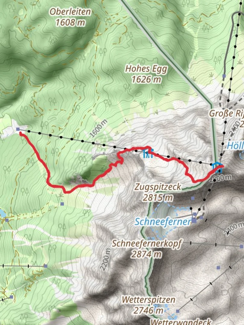 An image depicting the trail Zugspitze Hike from Tiroler Zugspitzbahn and its surrounding area.