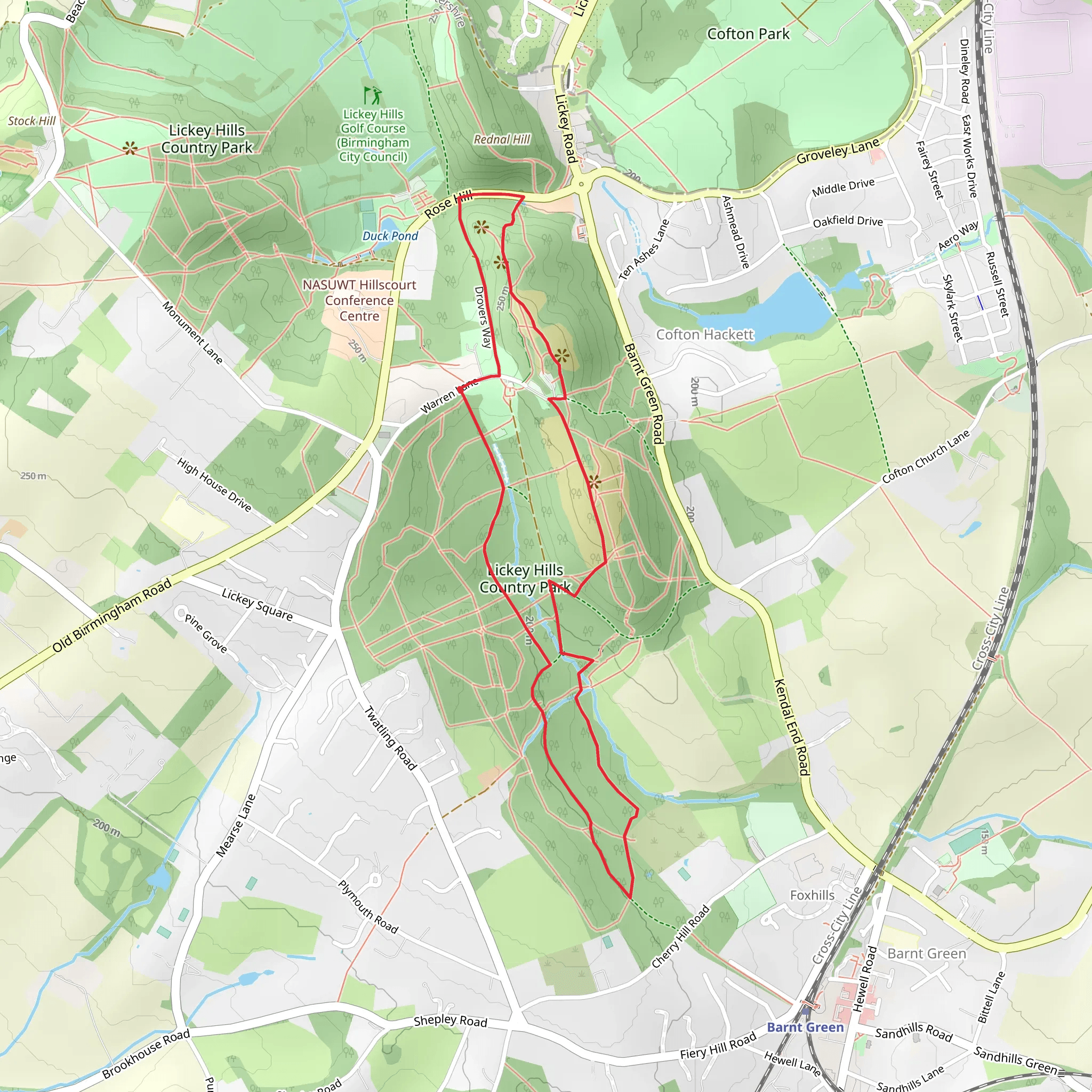 Lickey Hills Country Park Walk mobile static map
