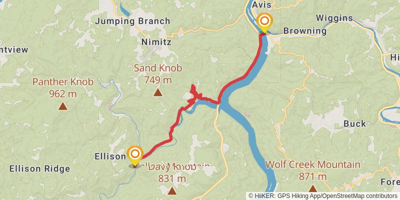 Great Eastern Trail (Incomplete) stage 101 Map