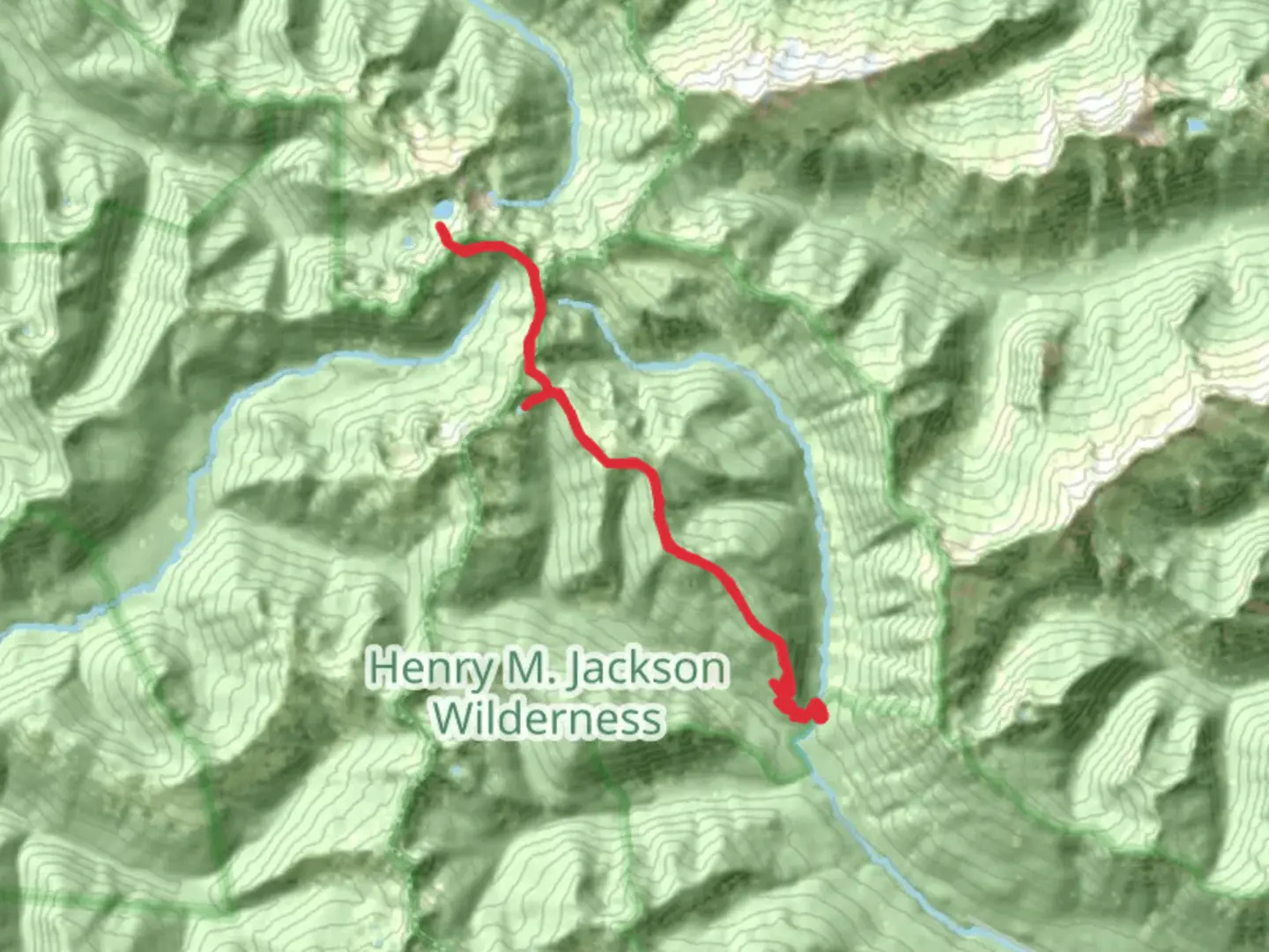An image depicting the trail Upper Blue Lake and Lake Sally Ann via Cady Ridge Trail and its surrounding area.