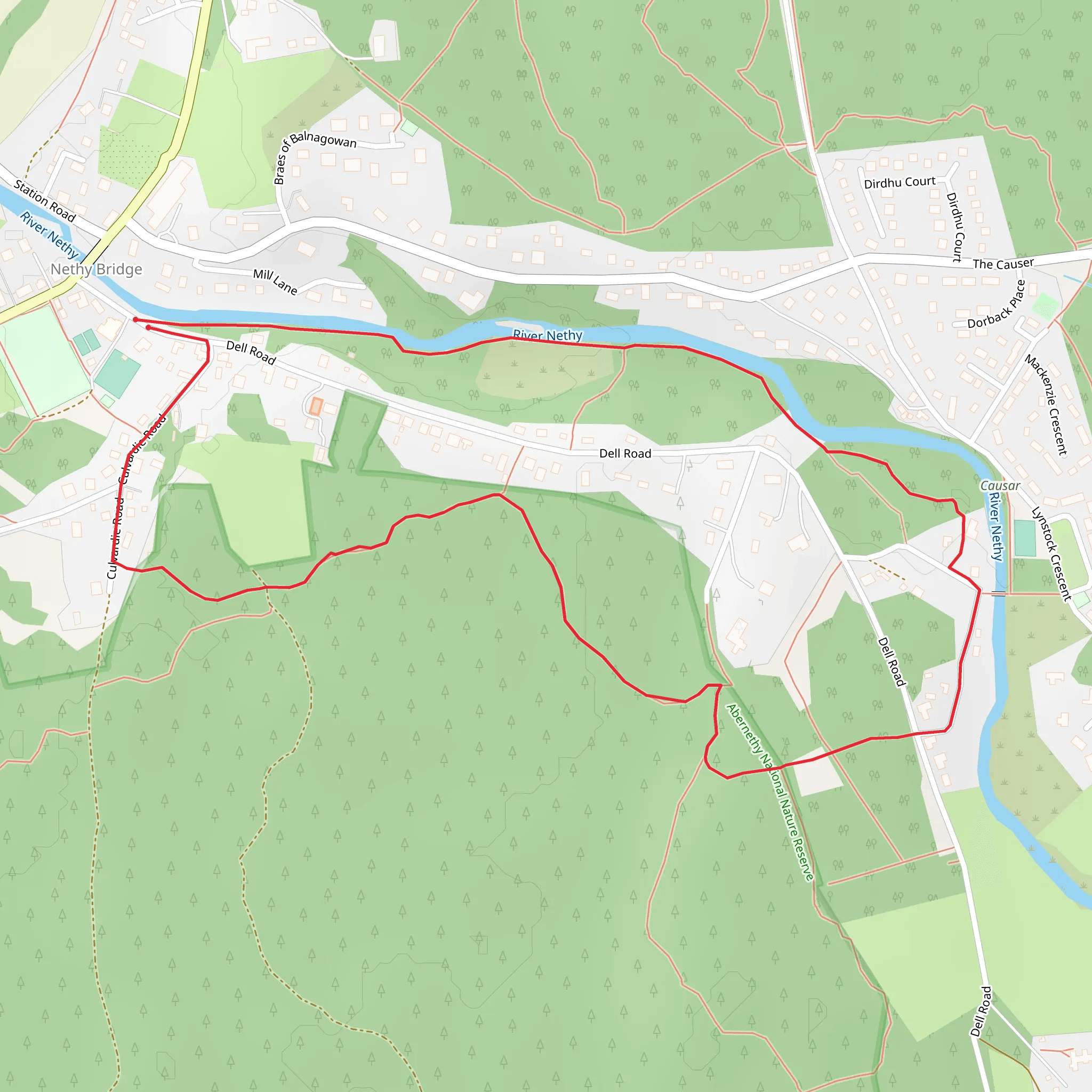 Nethy Bridge Path - Riverside Trail mobile static map