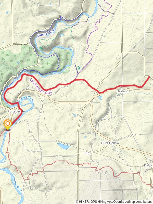 Genesee River and Upper Falls to Middle Falls