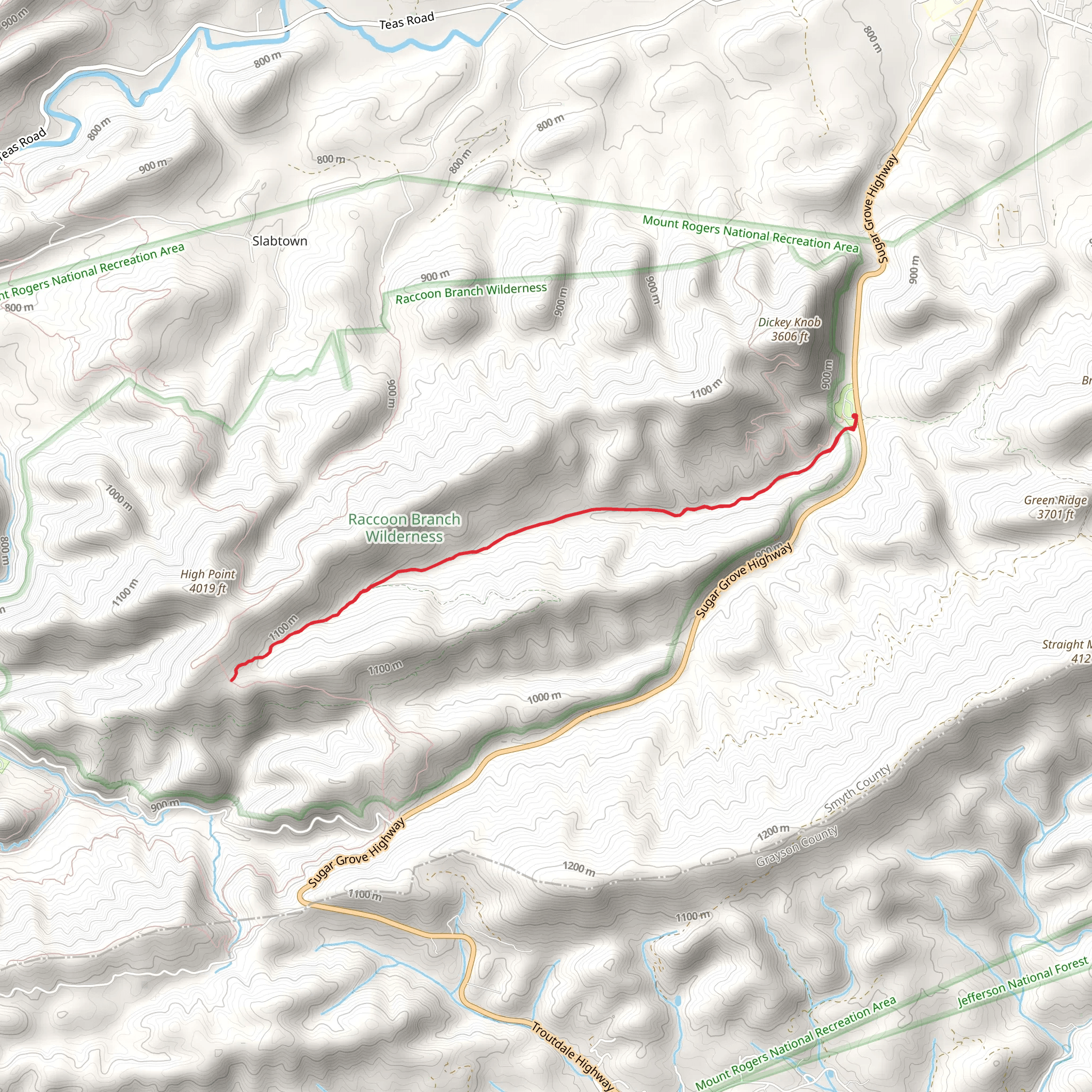 Virginia Highlands Horse Trail and Bobby's Trail mobile static map
