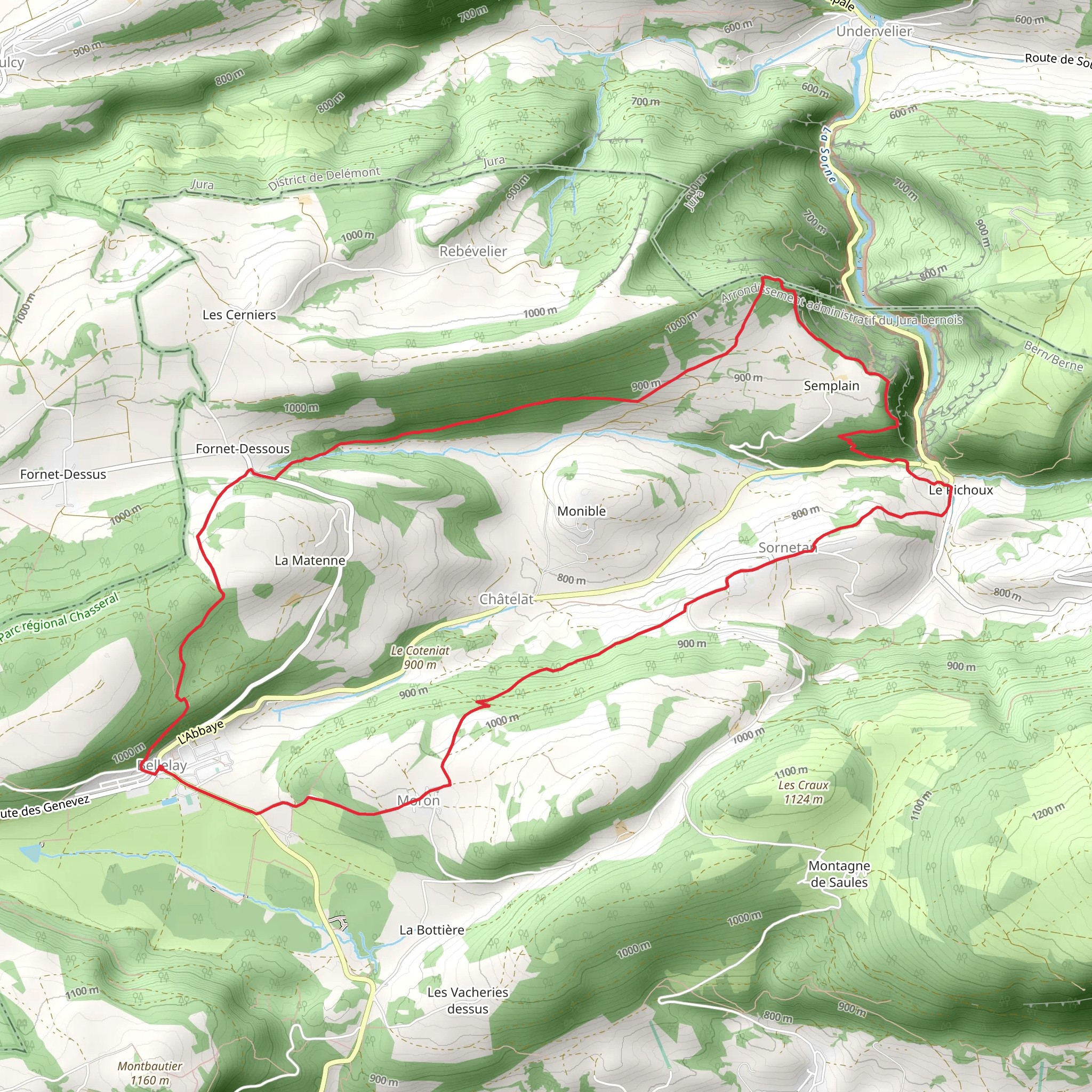 Chemin de Bellelay mobile static map