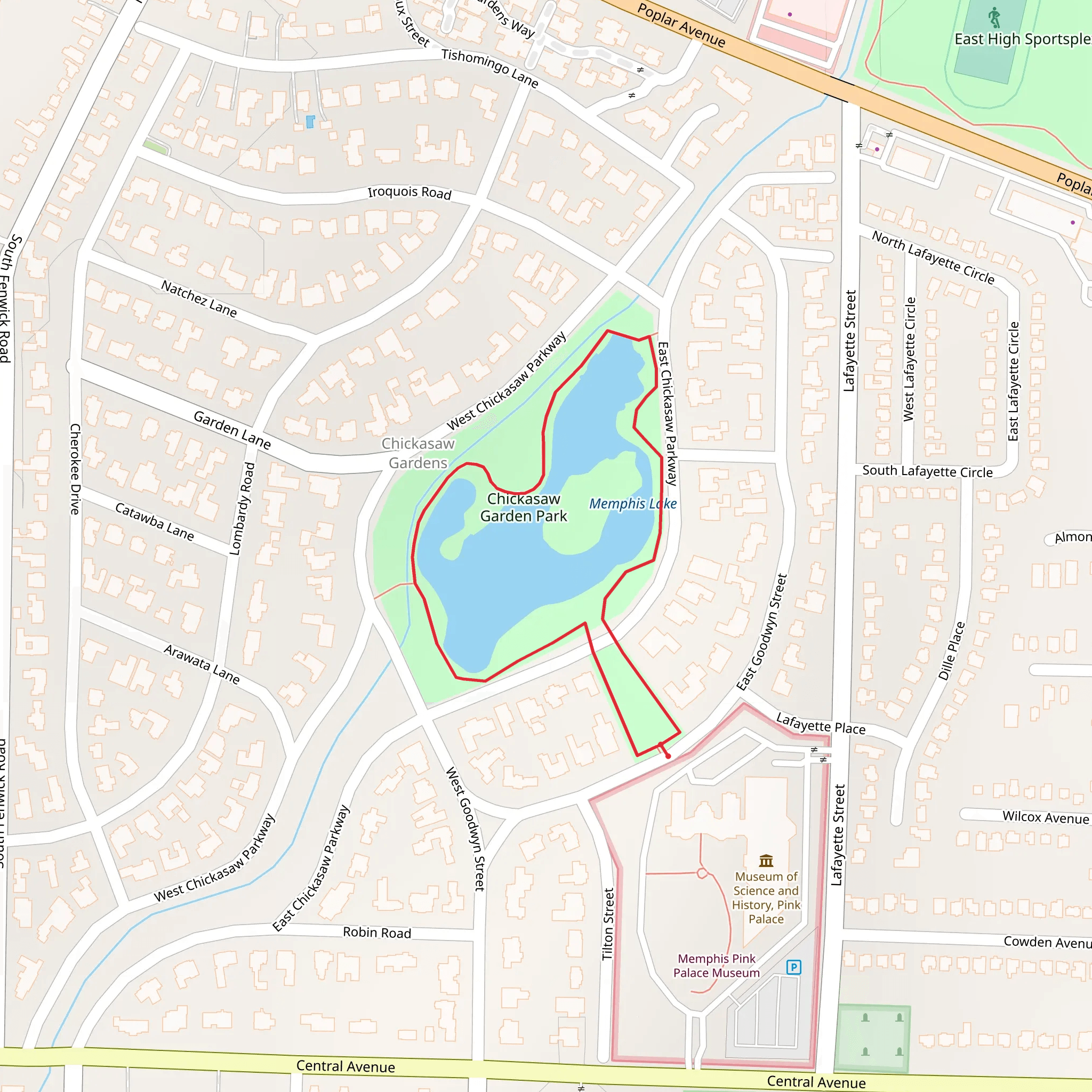 Memphis Lake Loop mobile static map