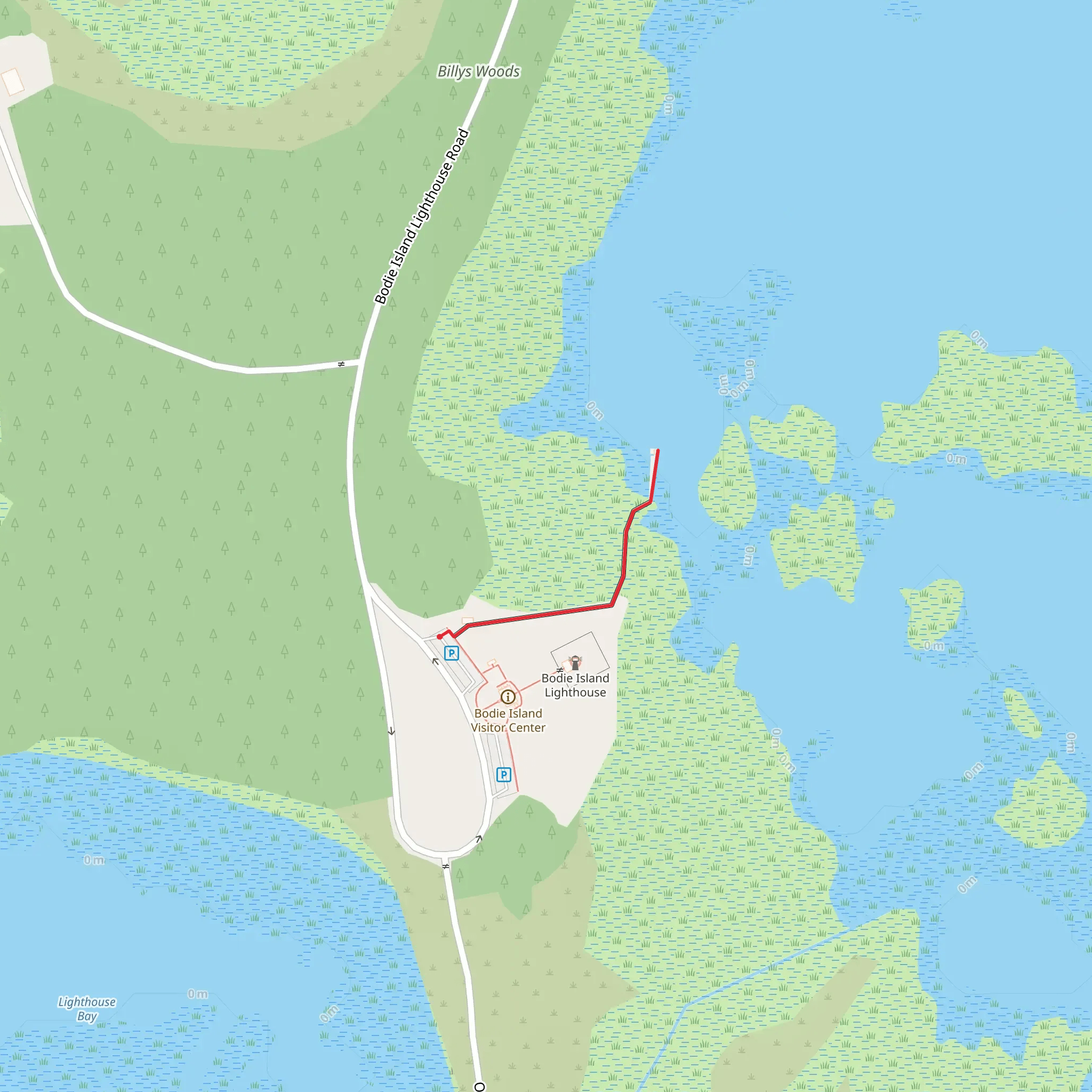 Bodie Island Lighthouse Road mobile static map