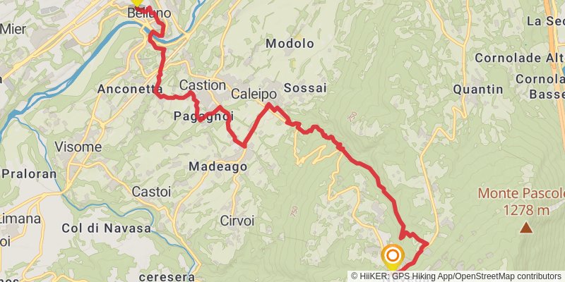 Camino Delle Dolomiti stage 28 Map