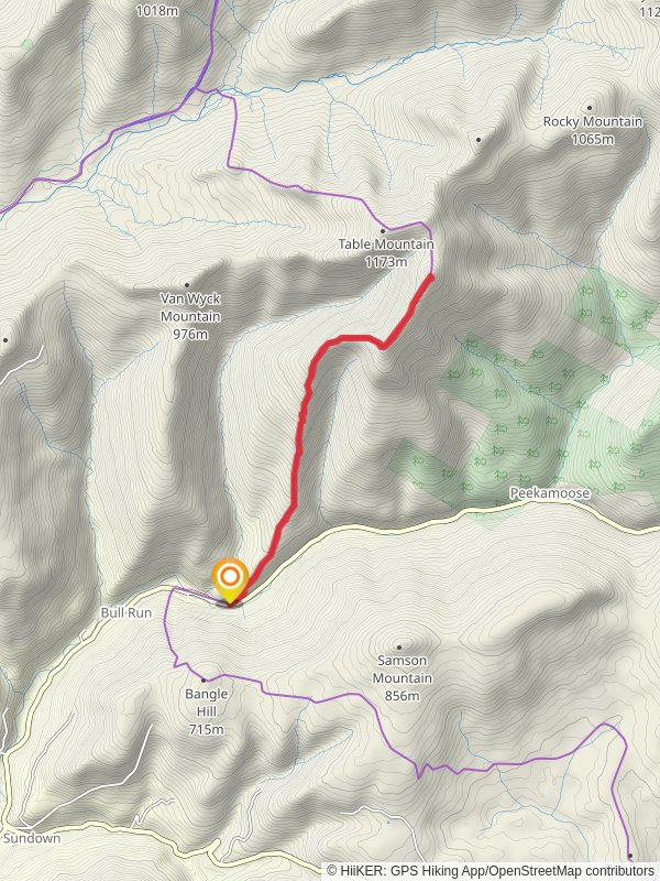 Peekamoose Mountain from Peekamoose Road mobile static map