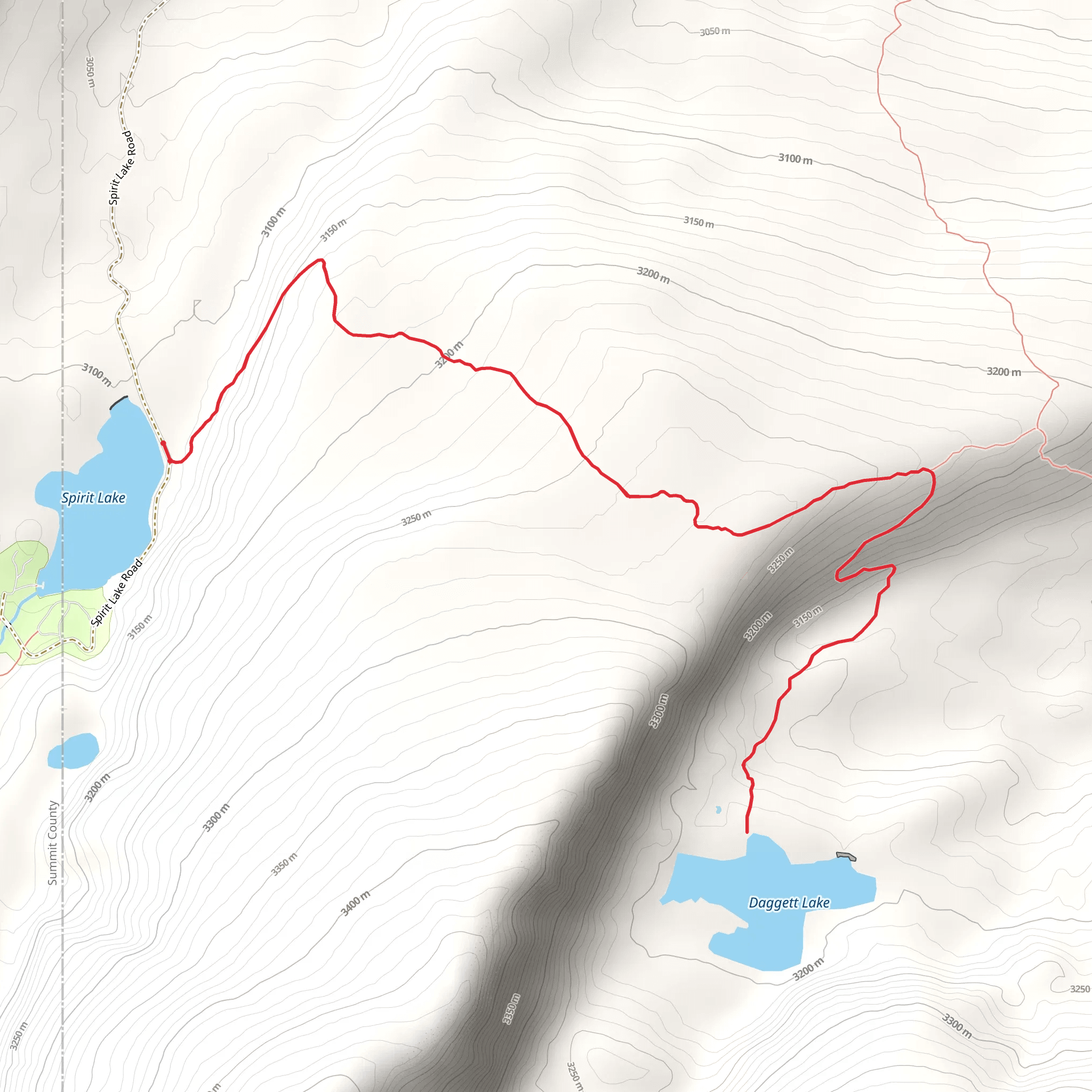 Daggett Lake via Browne Spirit Lake Trail mobile static map