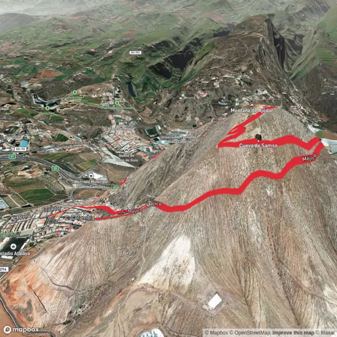 An image depicting the trail Cueva de Sansón and its surrounding area.