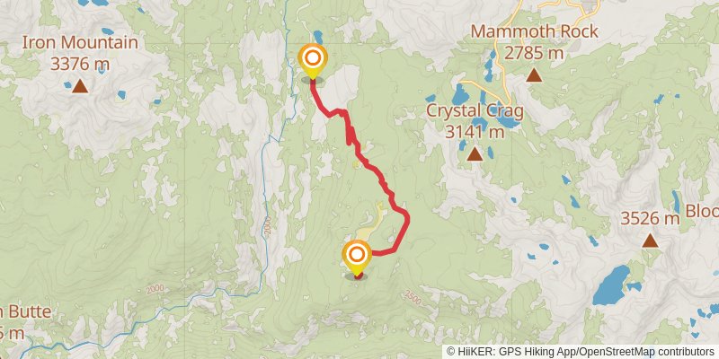 Pumice Butte Peak via John Muir Trail stage 2 Map