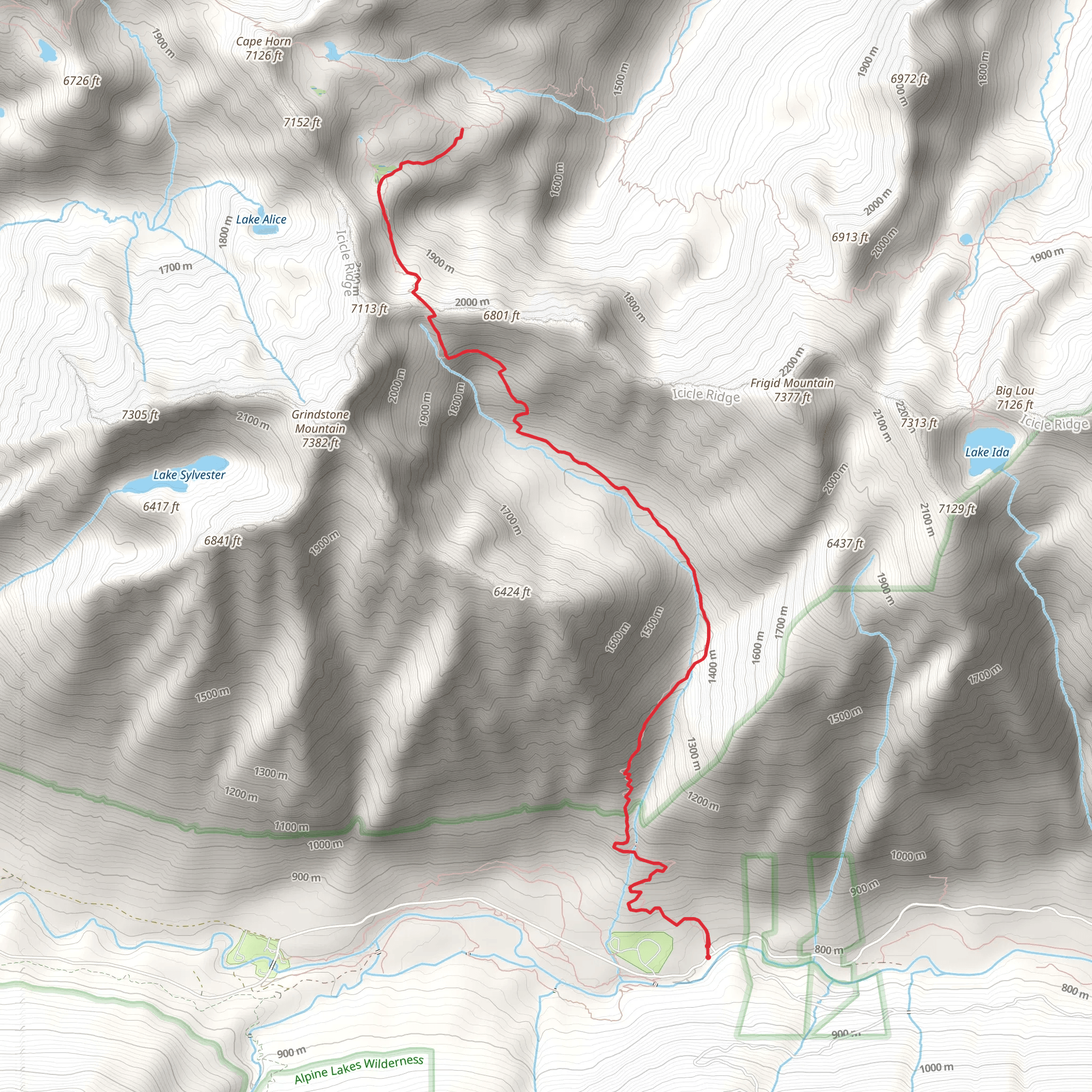 Chatter Creek Trail mobile static map