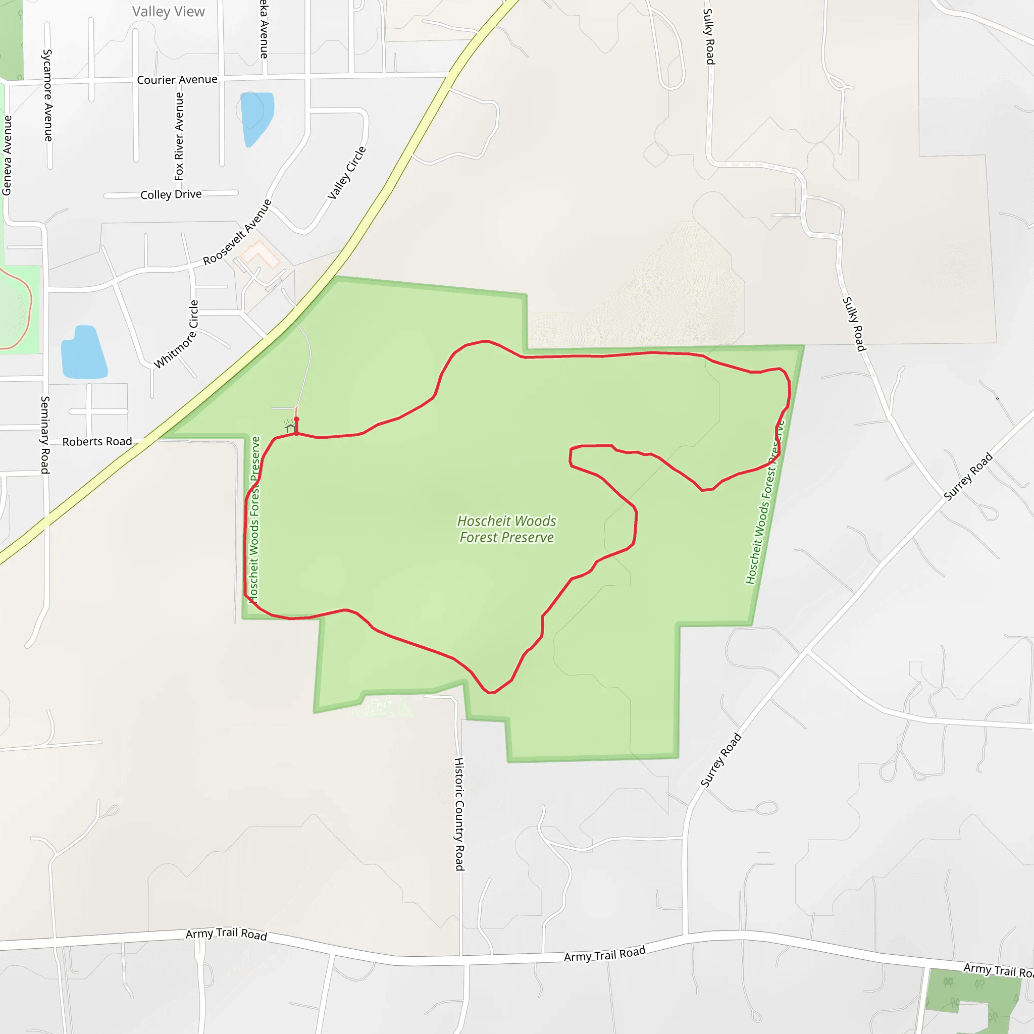 Hoscheit Woods Forest Preserve Loop mobile static map