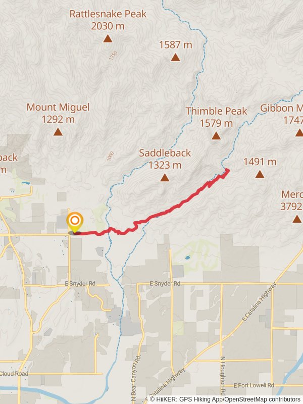 Bear Canyon Trail from Sabino Canyon Visitor Center