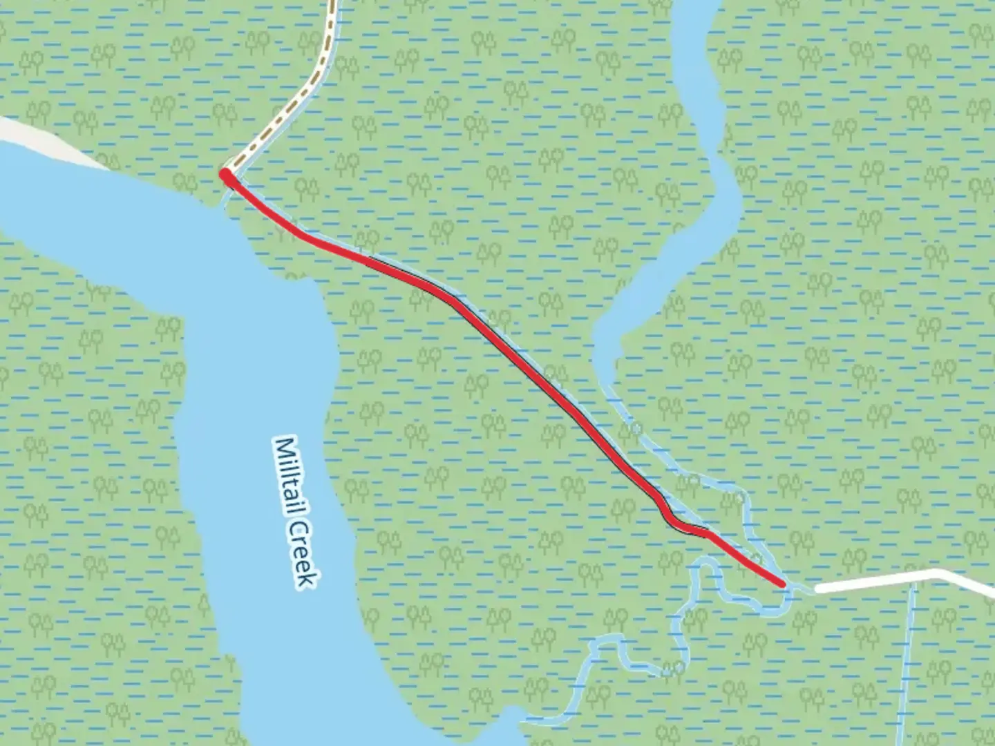 An image depicting the trail Sandy Ridge Wildlife Trail and its surrounding area.