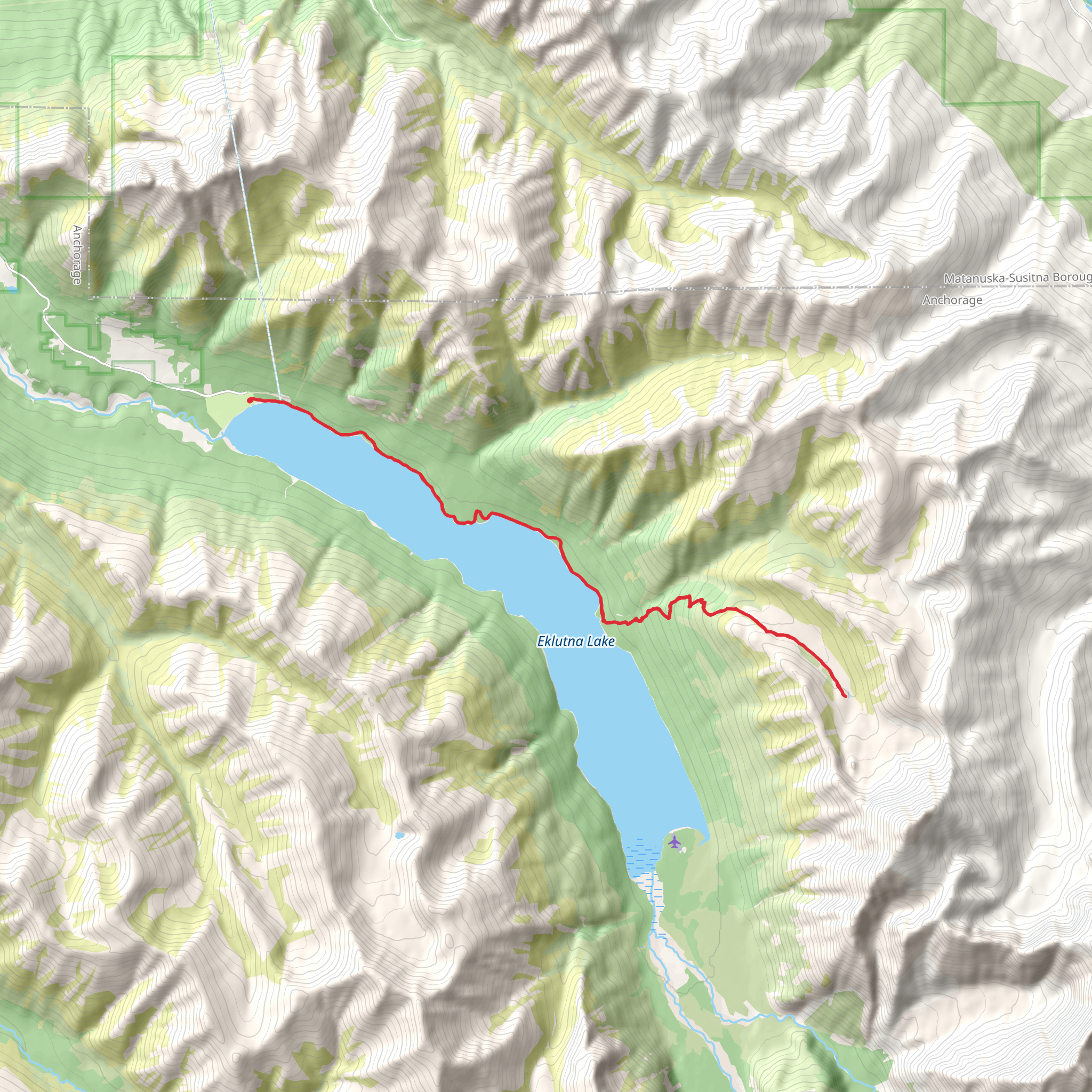 Bold Ridge Overlook and Eklutna Lower Lakeside Trail mobile static map