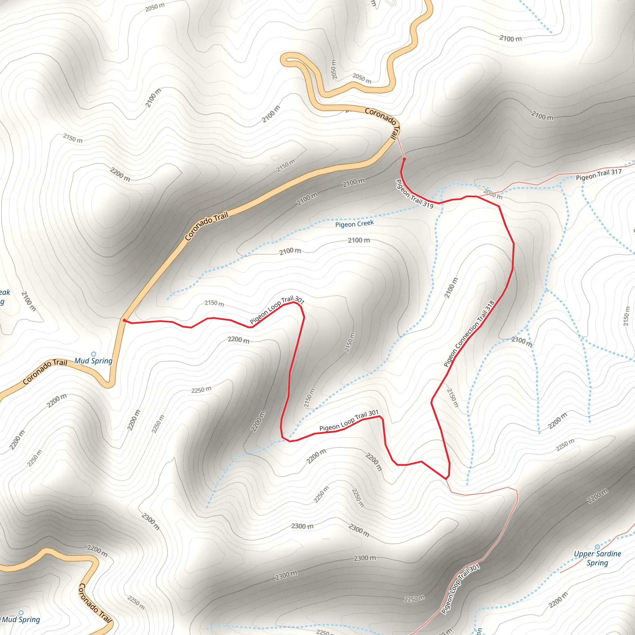 Pigeon Connection Trail mobile static map