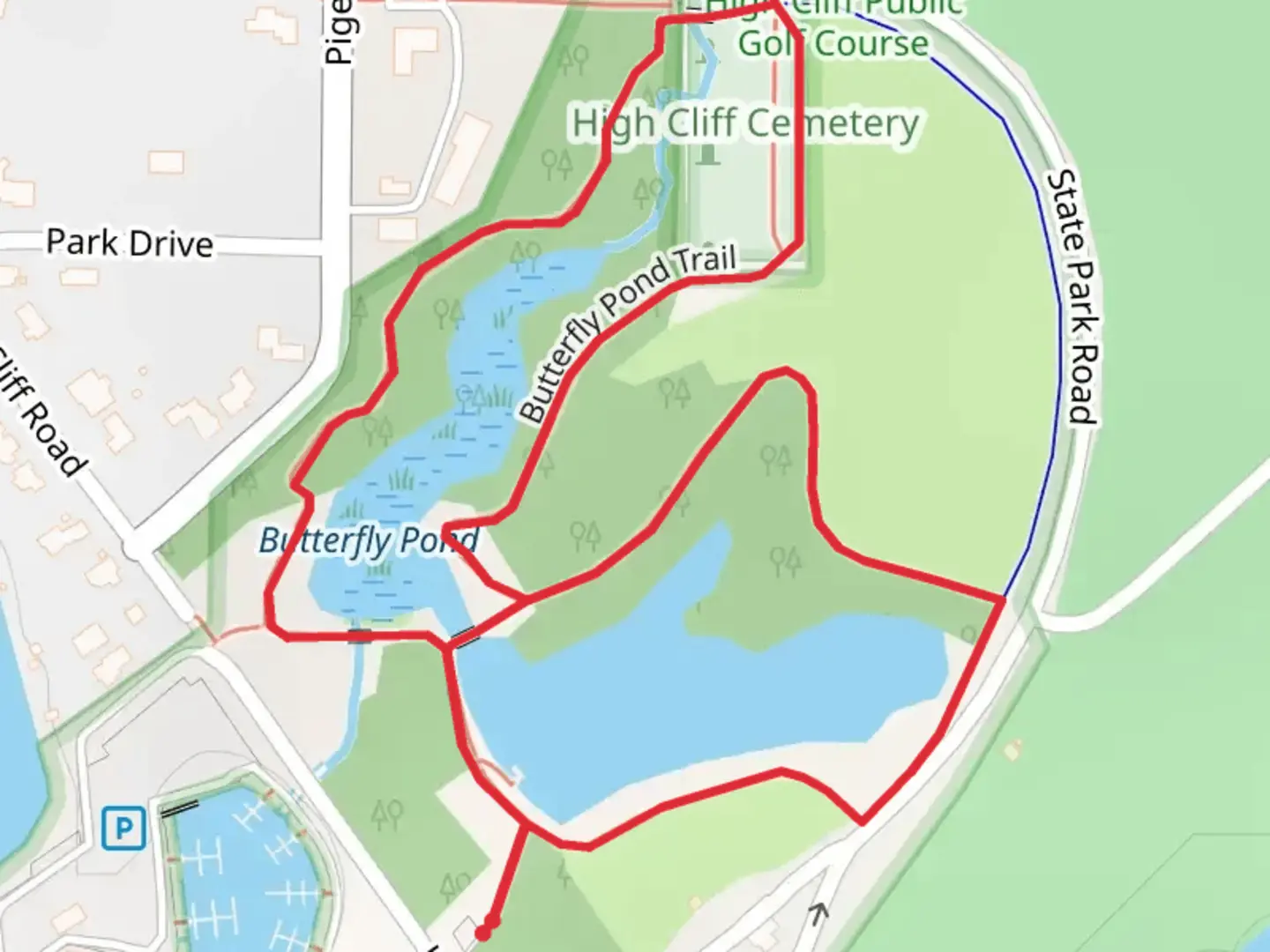 An image depicting the trail Butterfly Pond Loop Trail and its surrounding area.