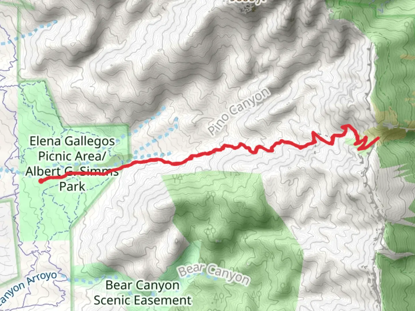 An image depicting the trail Pino Trail and its surrounding area.
