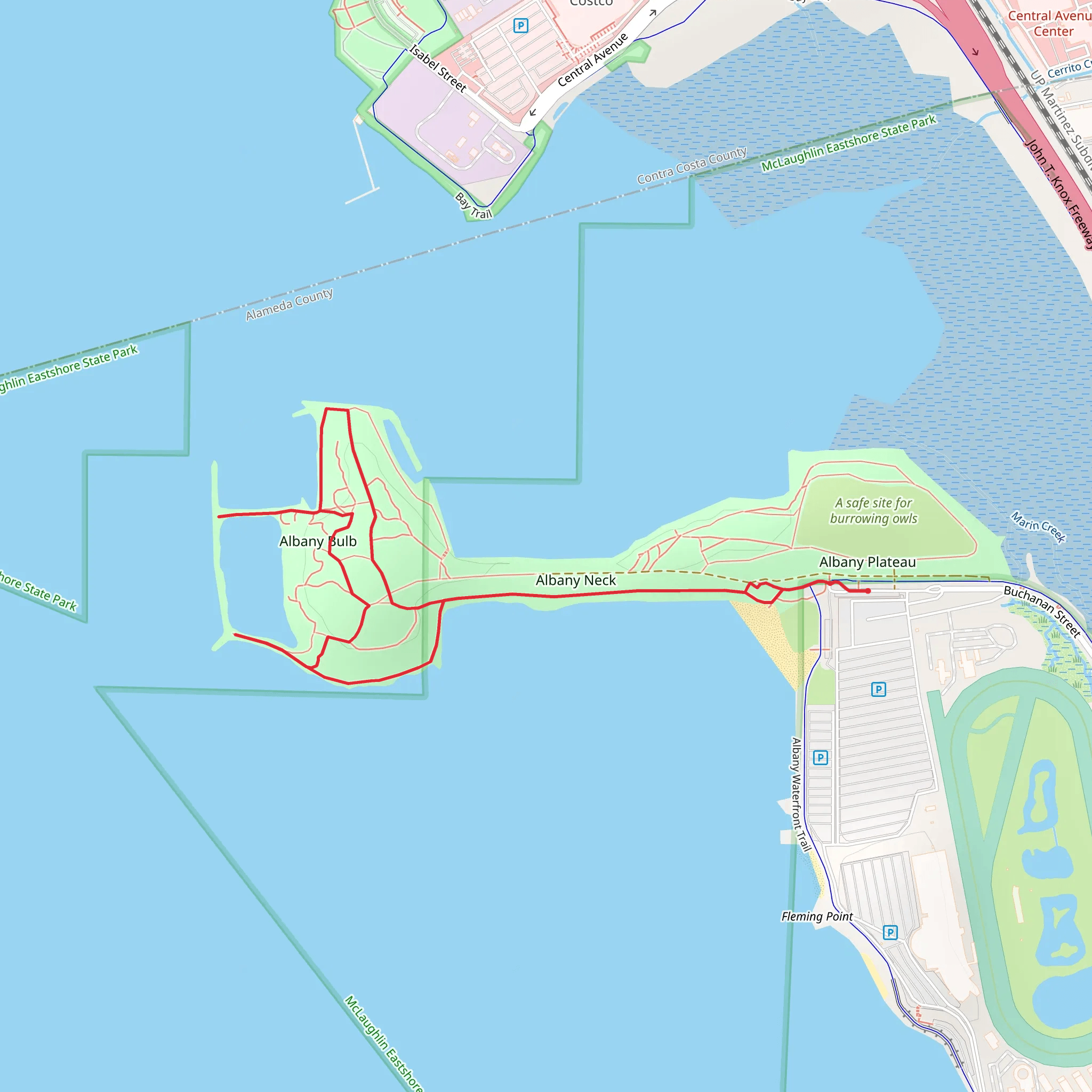 Albany Waterfront Trail mobile static map