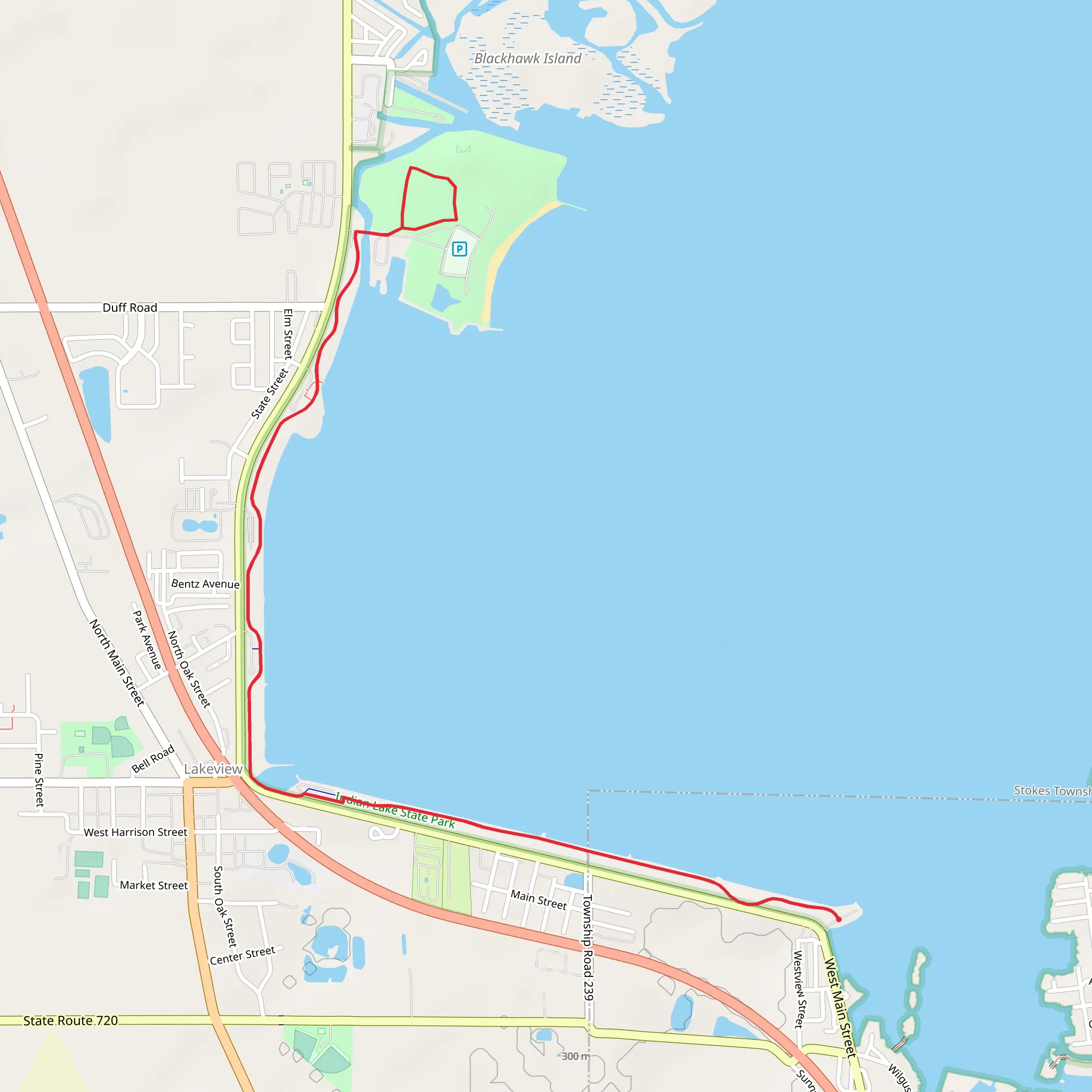 Indian Lake West Shore Walk - West Main Street mobile static map