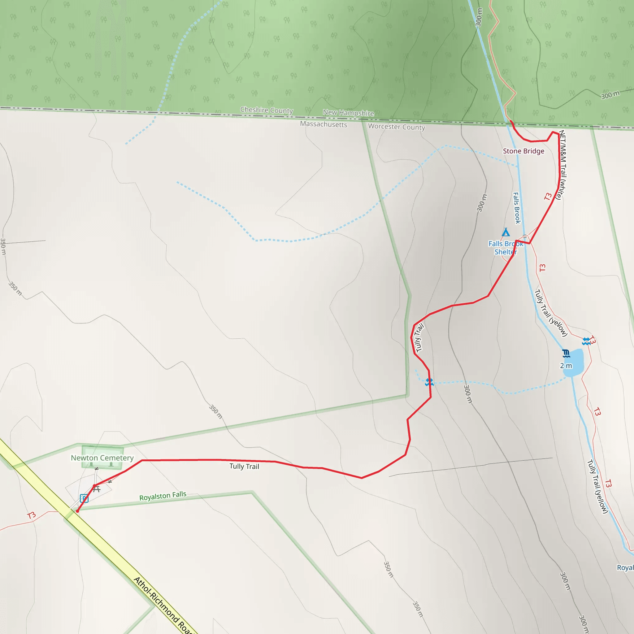 Tully Trail -Yellow from Athol-Richmond Road mobile static map