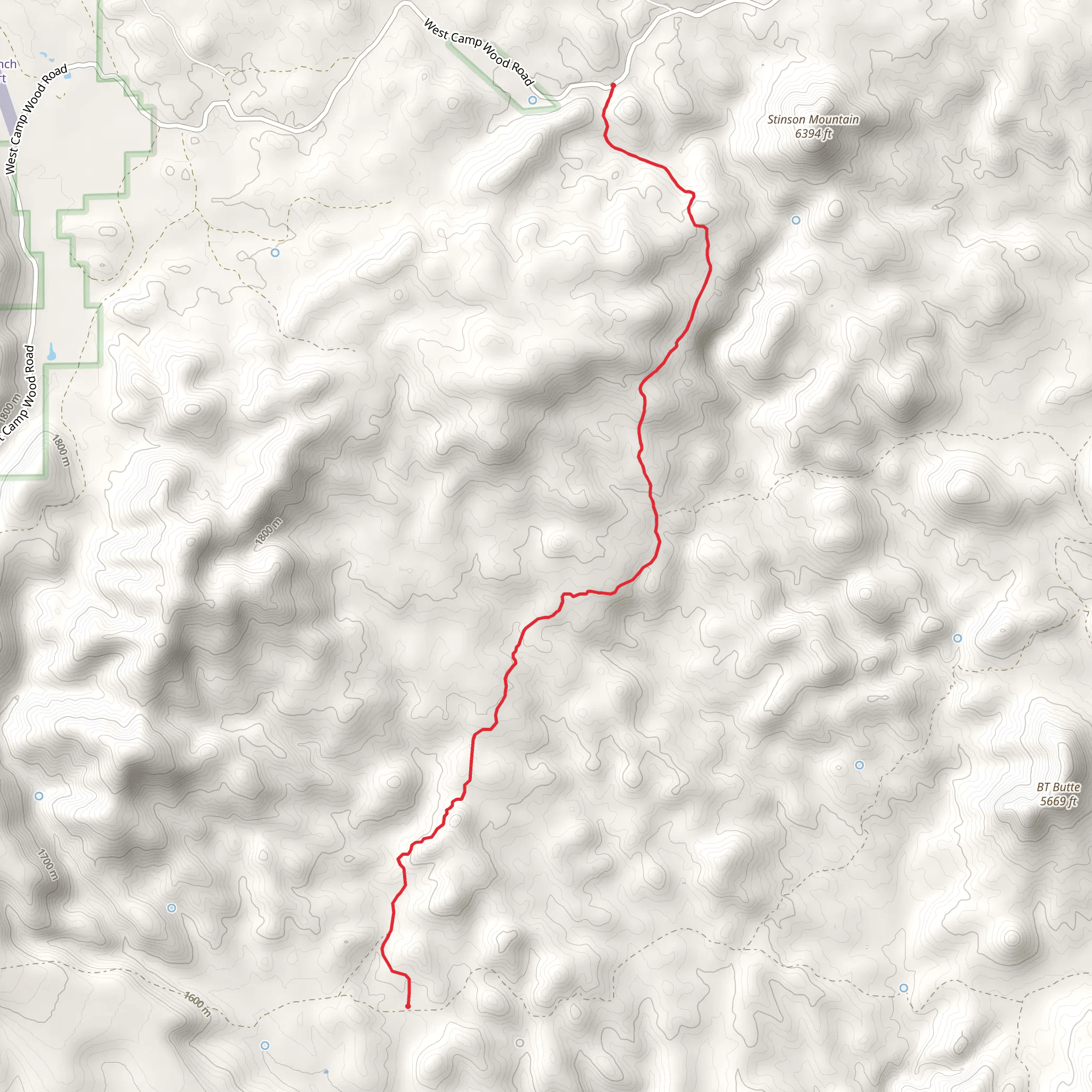 Shivers Trap Trail mobile static map