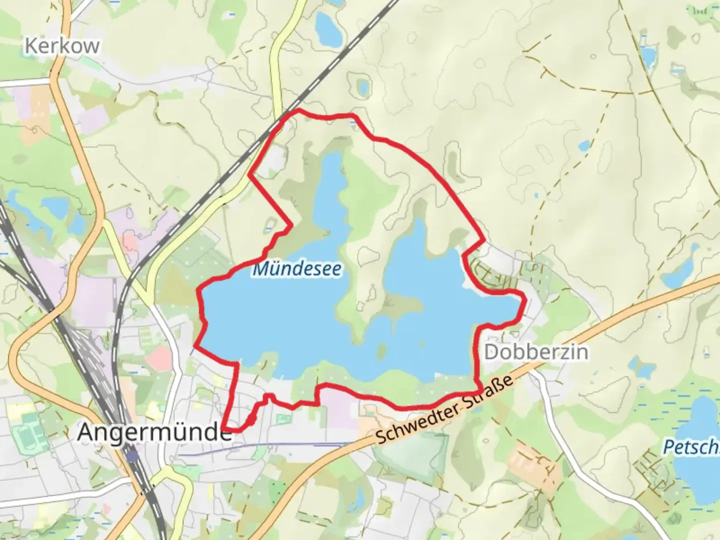 An image depicting the trail Mundesee Loop and its surrounding area.