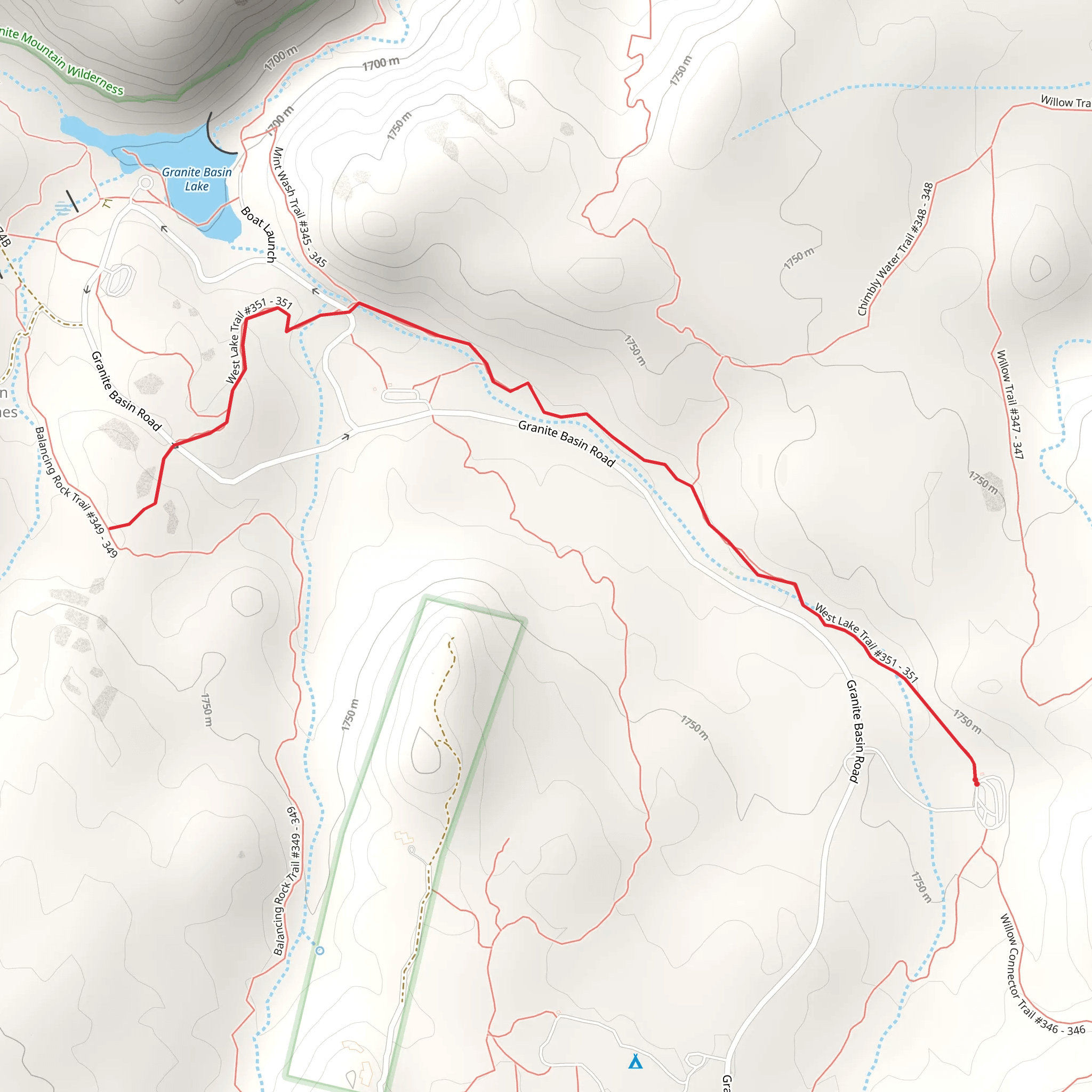 West Lake Trail mobile static map