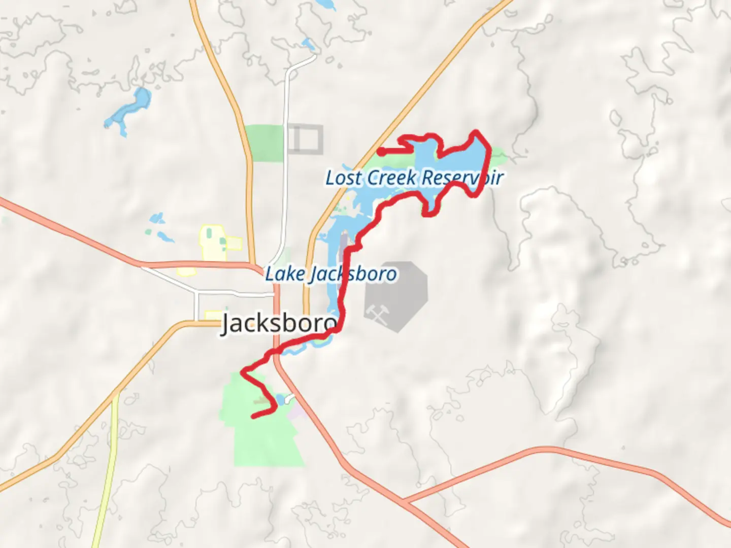 An image depicting the trail Lost Creek Reservoir State Trailway and its surrounding area.