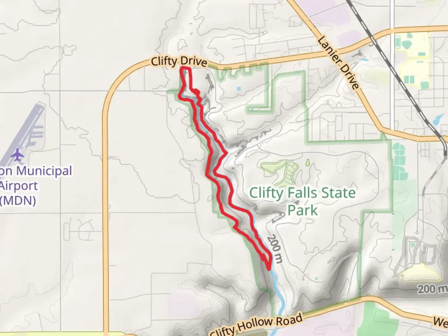 An image depicting the trail Trail 2 and 8 Loop and its surrounding area.