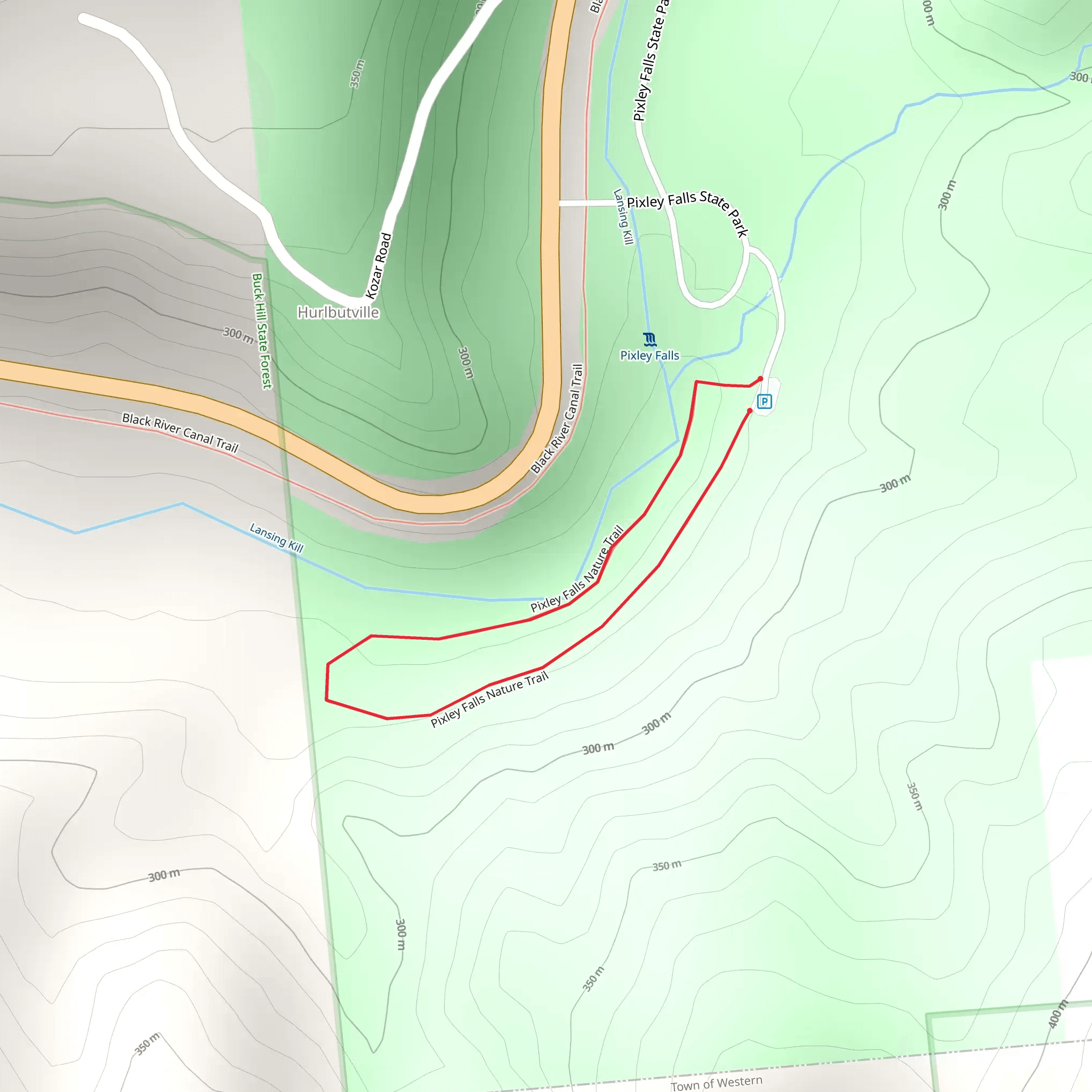 Pixley Falls Nature Loop Trail mobile static map