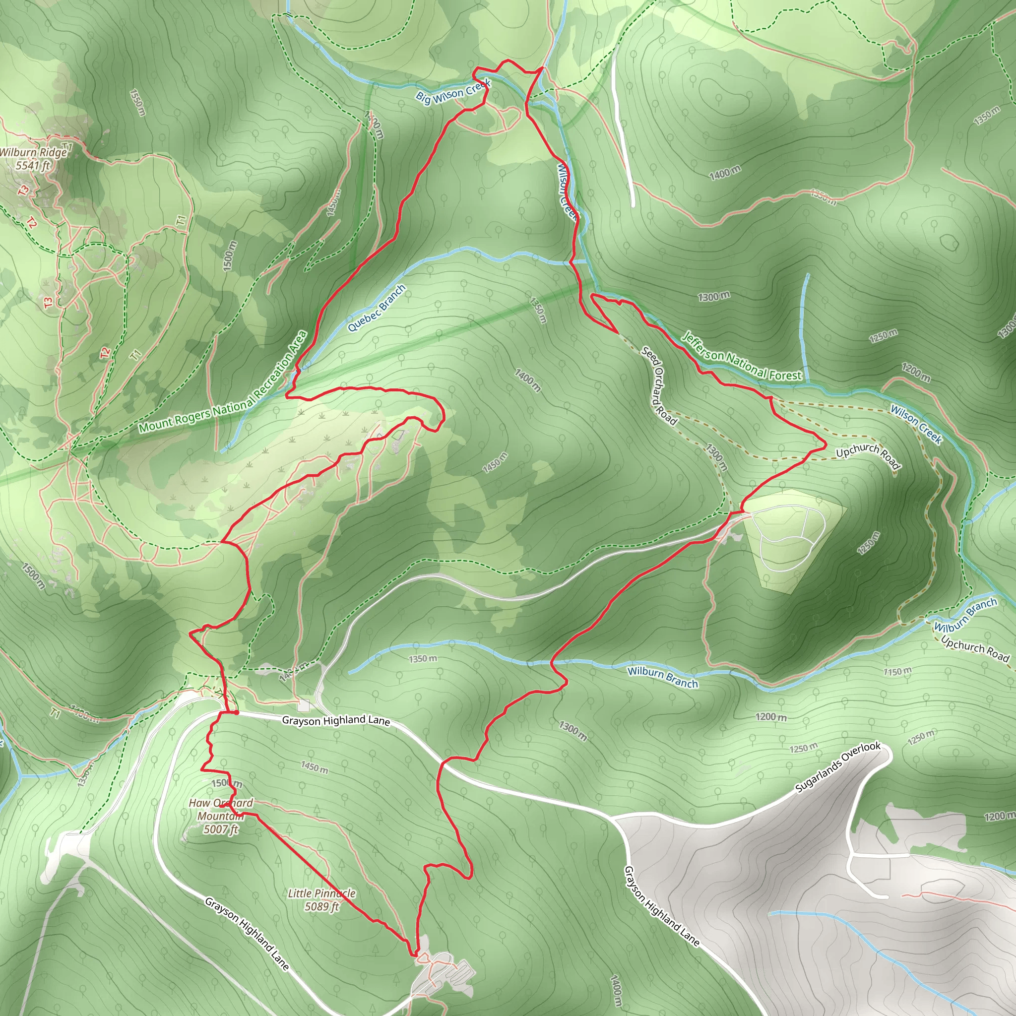 Rhododendron, Wilson Creek and Little Pinnacle Loop Trail mobile static map