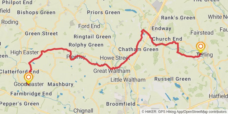 Burnham Thorpe to Portsmouth Walk stage 18 Map