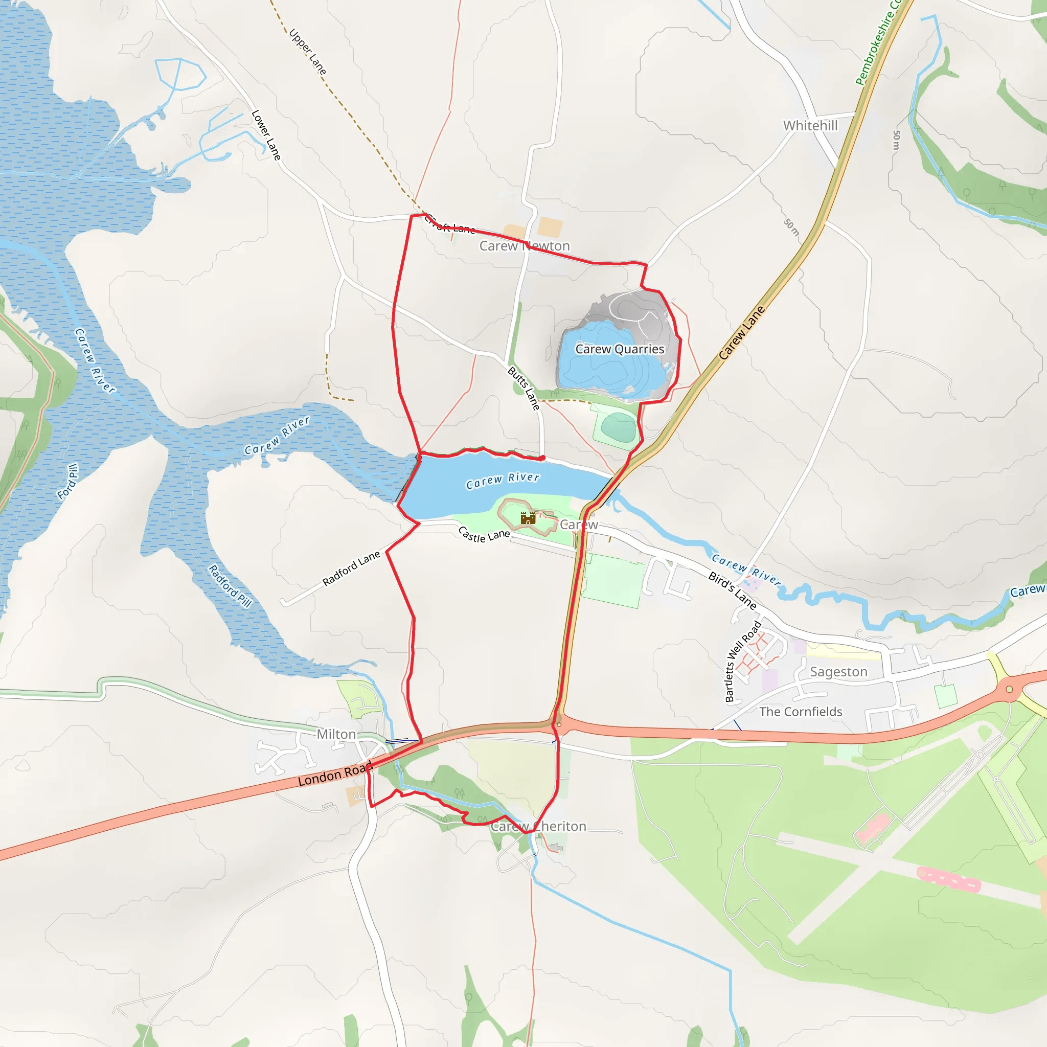 Carew Walk mobile static map