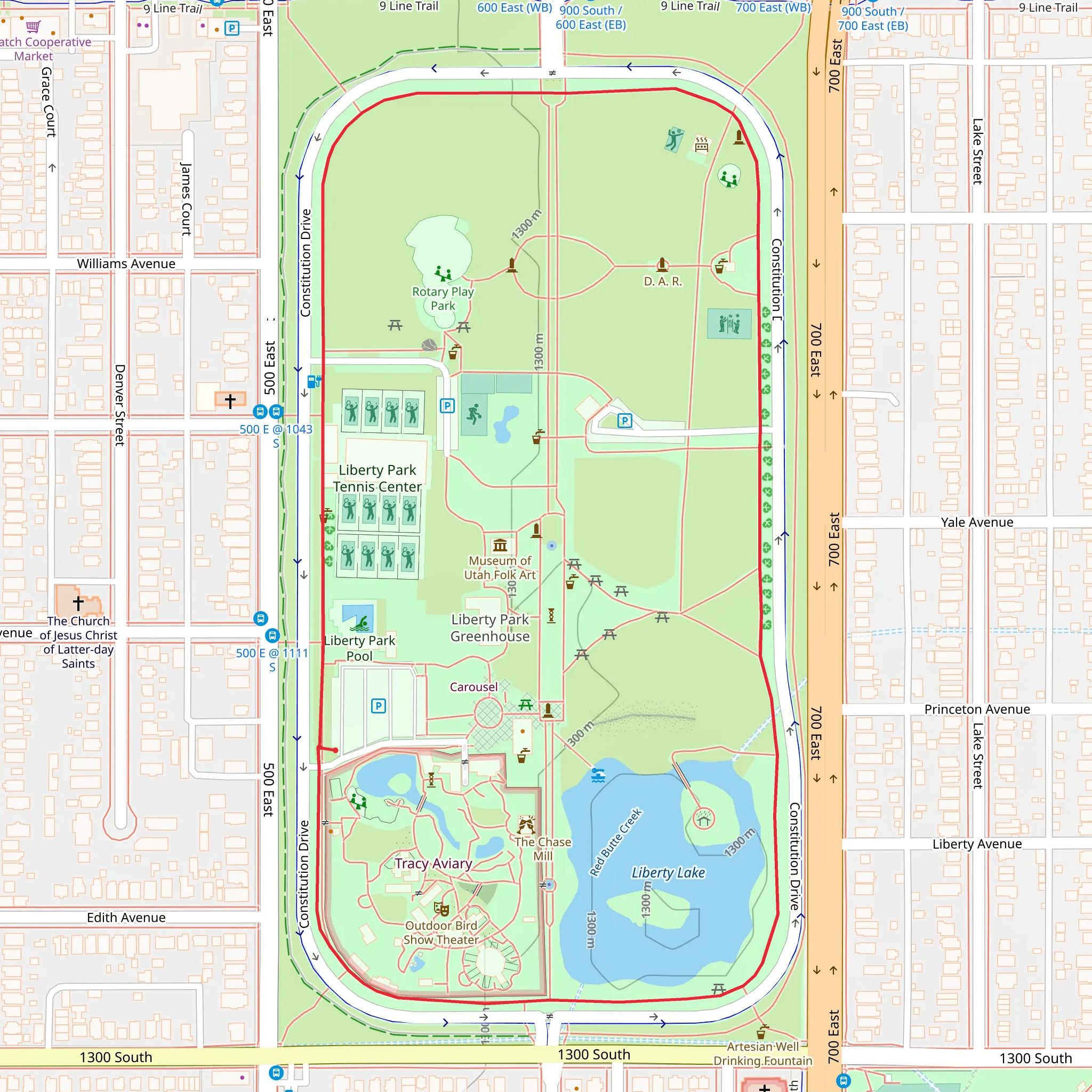 Liberty Park Loop mobile static map