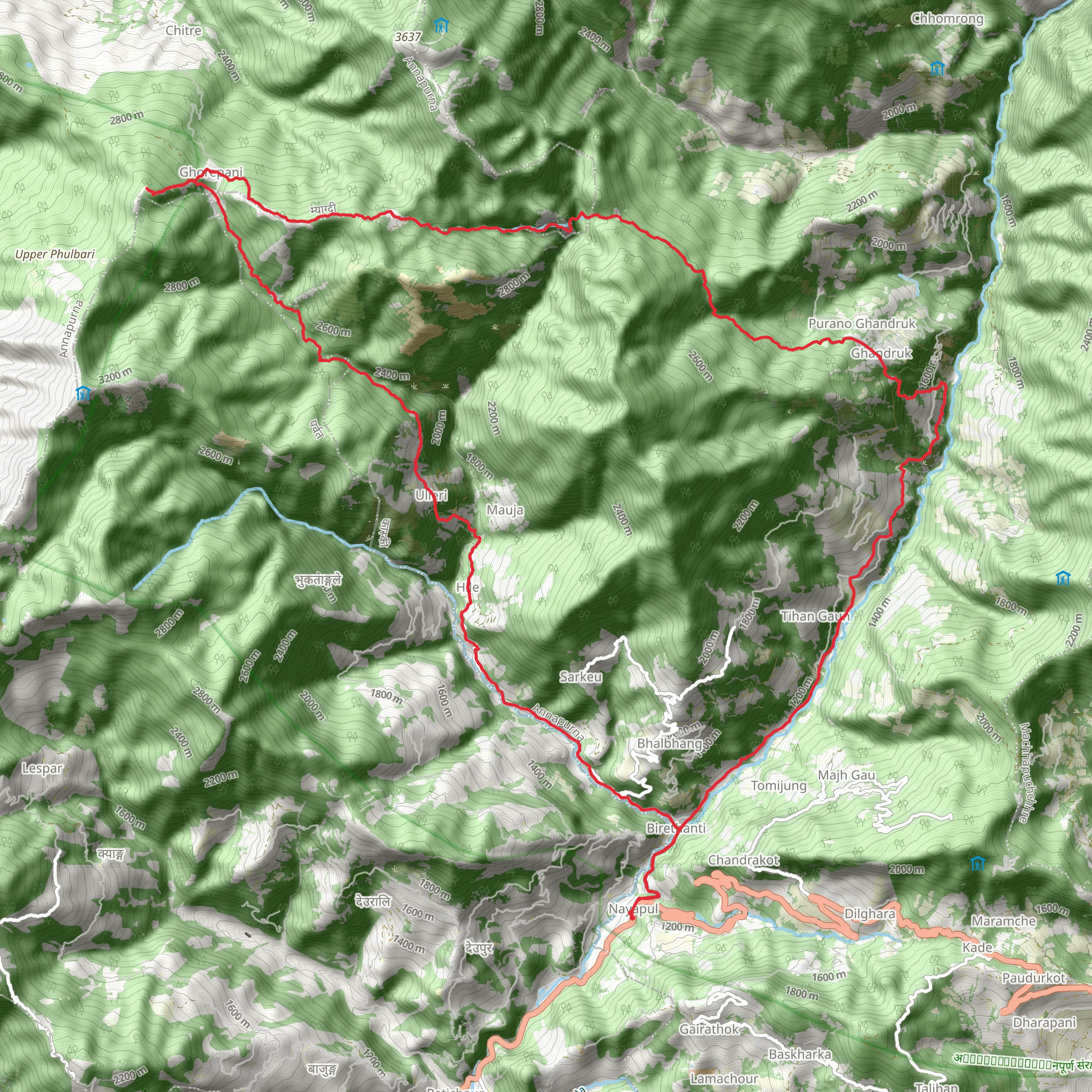 Poonhill Trek mobile static map