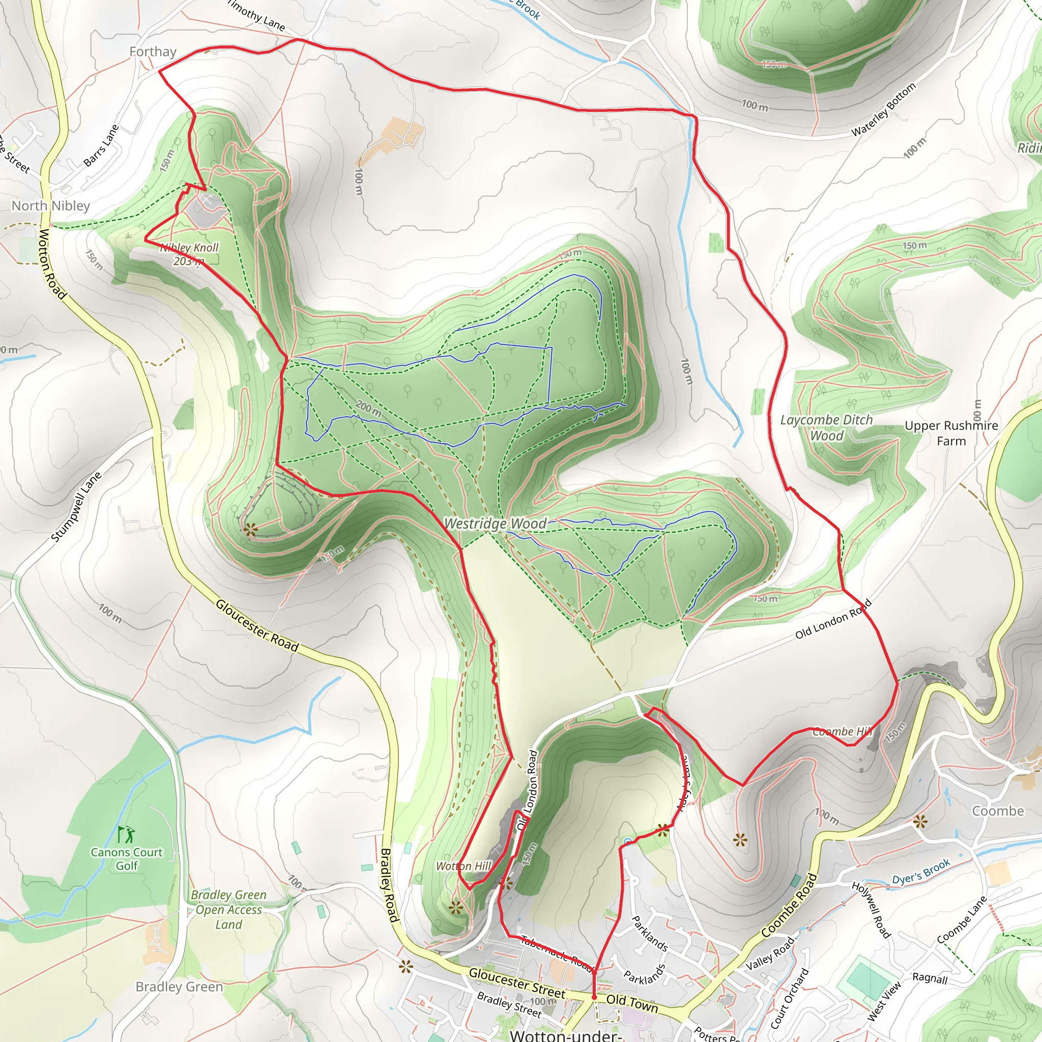 The Tyndale Monument from Wotton-under-Edge mobile static map